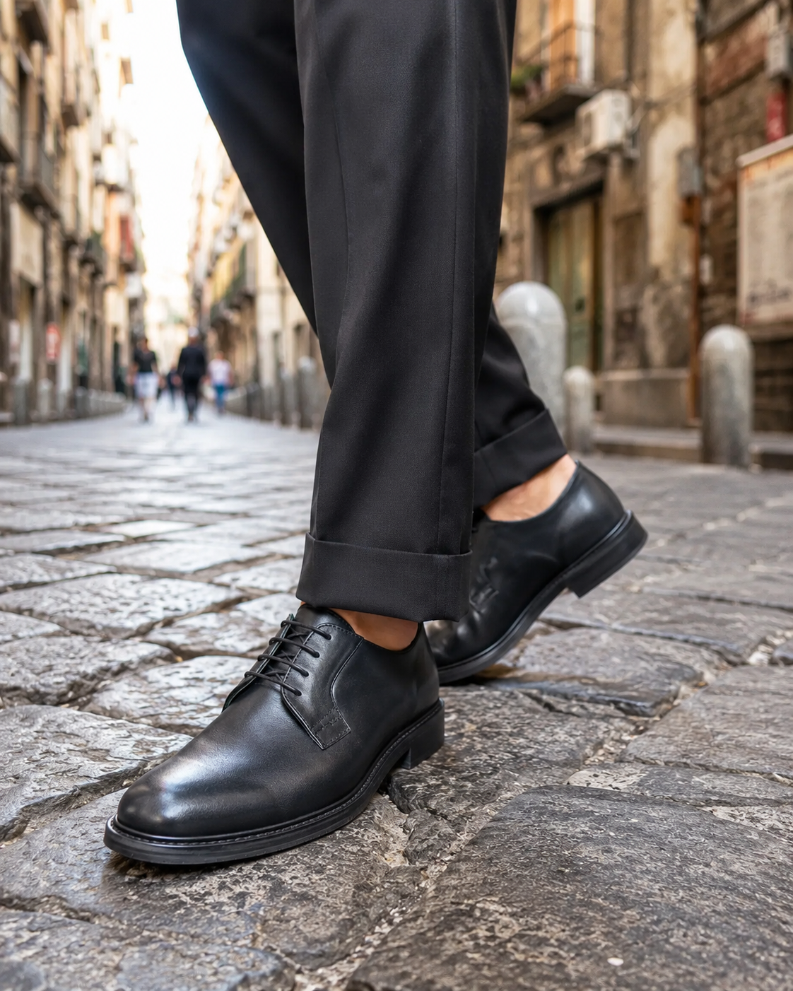 Derby nero in pelle