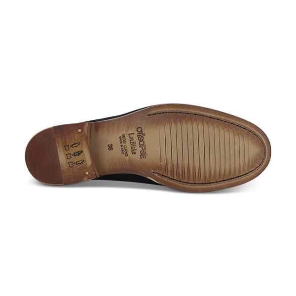 Mocassini blu in camoscio