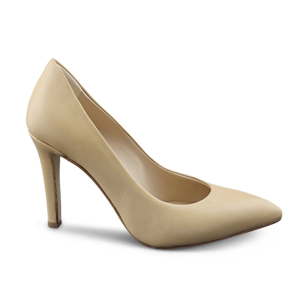 Decollète pelle nocciola tacco 90