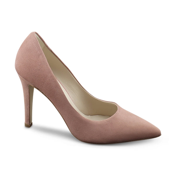 Pink suede pumps with 90cm heel