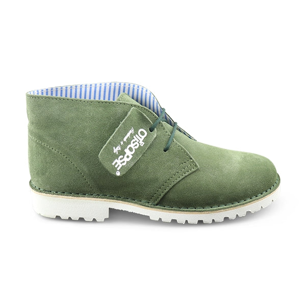 Vibram ankle boots in green suede