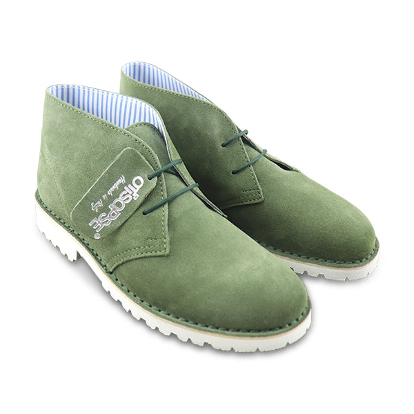 Vibram ankle boots in green suede