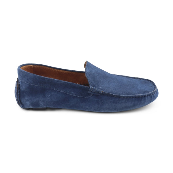 Mocassini Vibram camoscio bluette