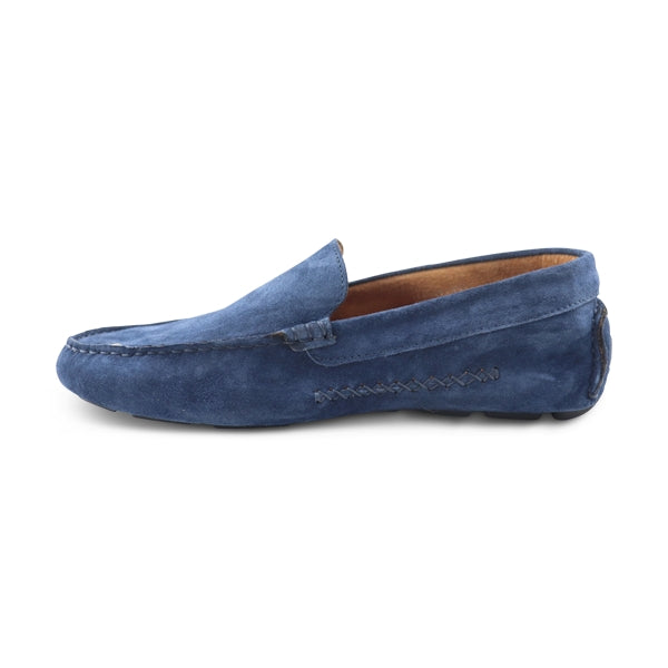 Vibram blue suede moccasins