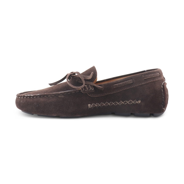 Vibram moccasins in dark brown suede