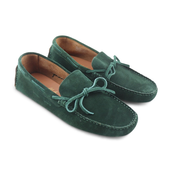 Mocassini Vibram camoscio verde