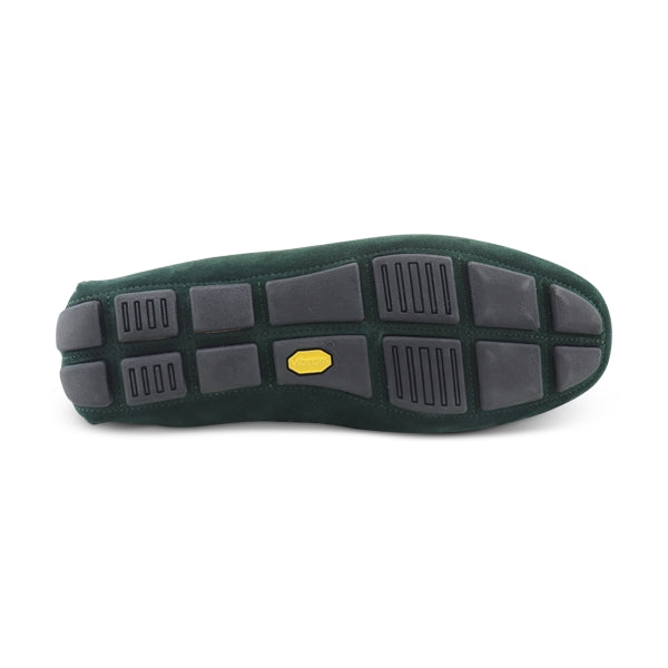 Vibram green suede moccasins