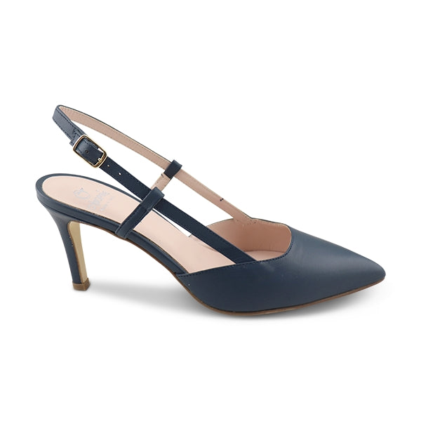 Chanel navy blue leather model with 70cm heel