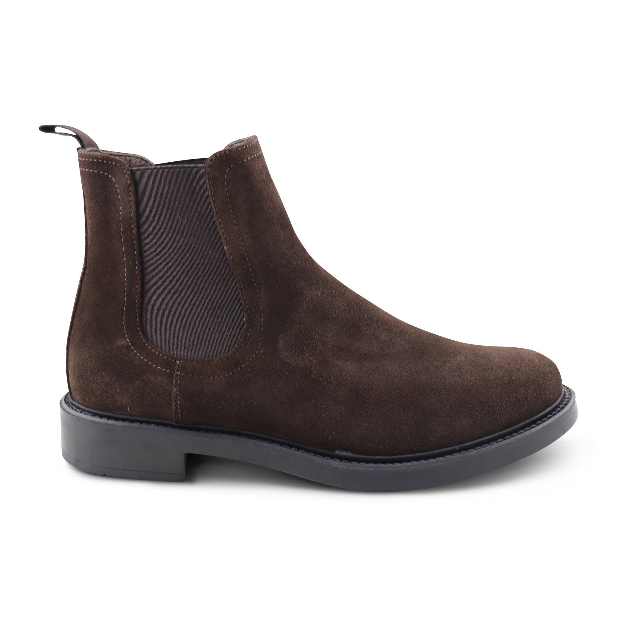 Dark brown suede ankle boots