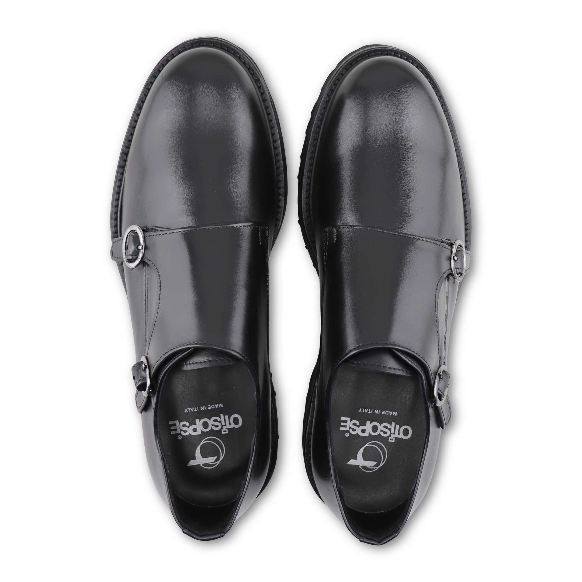 Black Vibram double buckle in leather