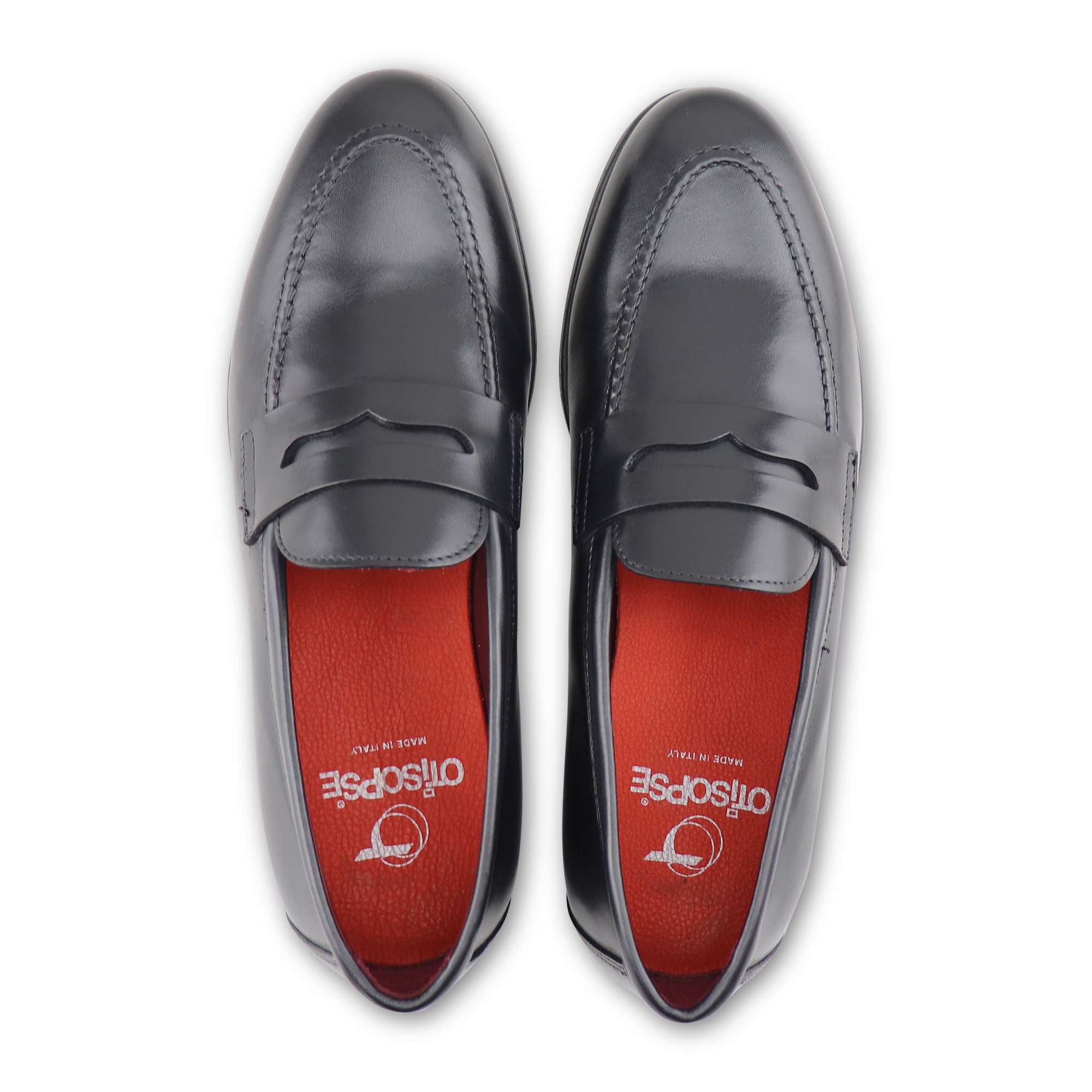 Mocassini bendina nero in pelle