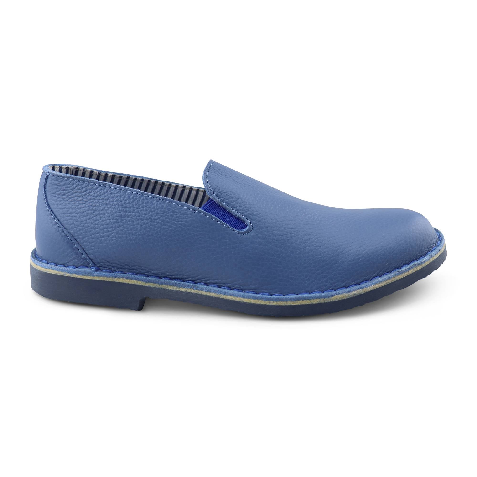 Slip-on cielo in pelle martellata