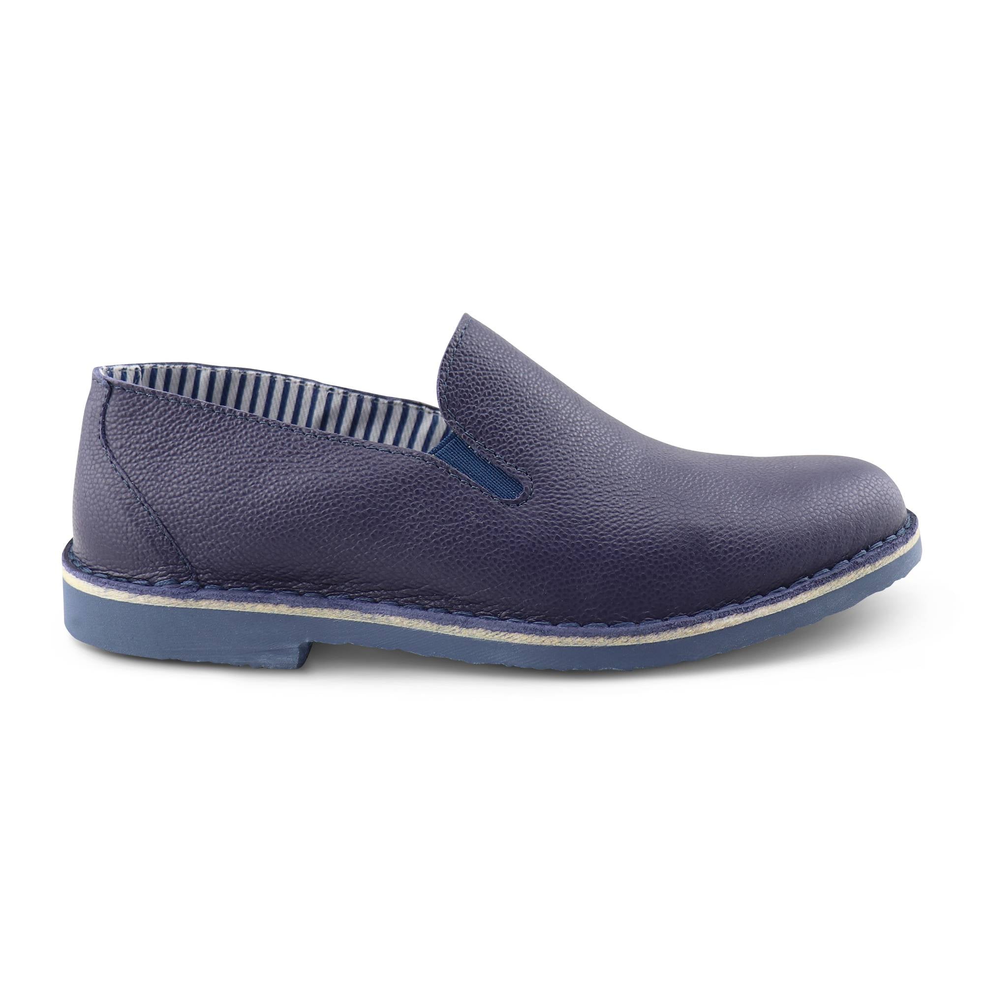 Slip-on blu in pelle martellata