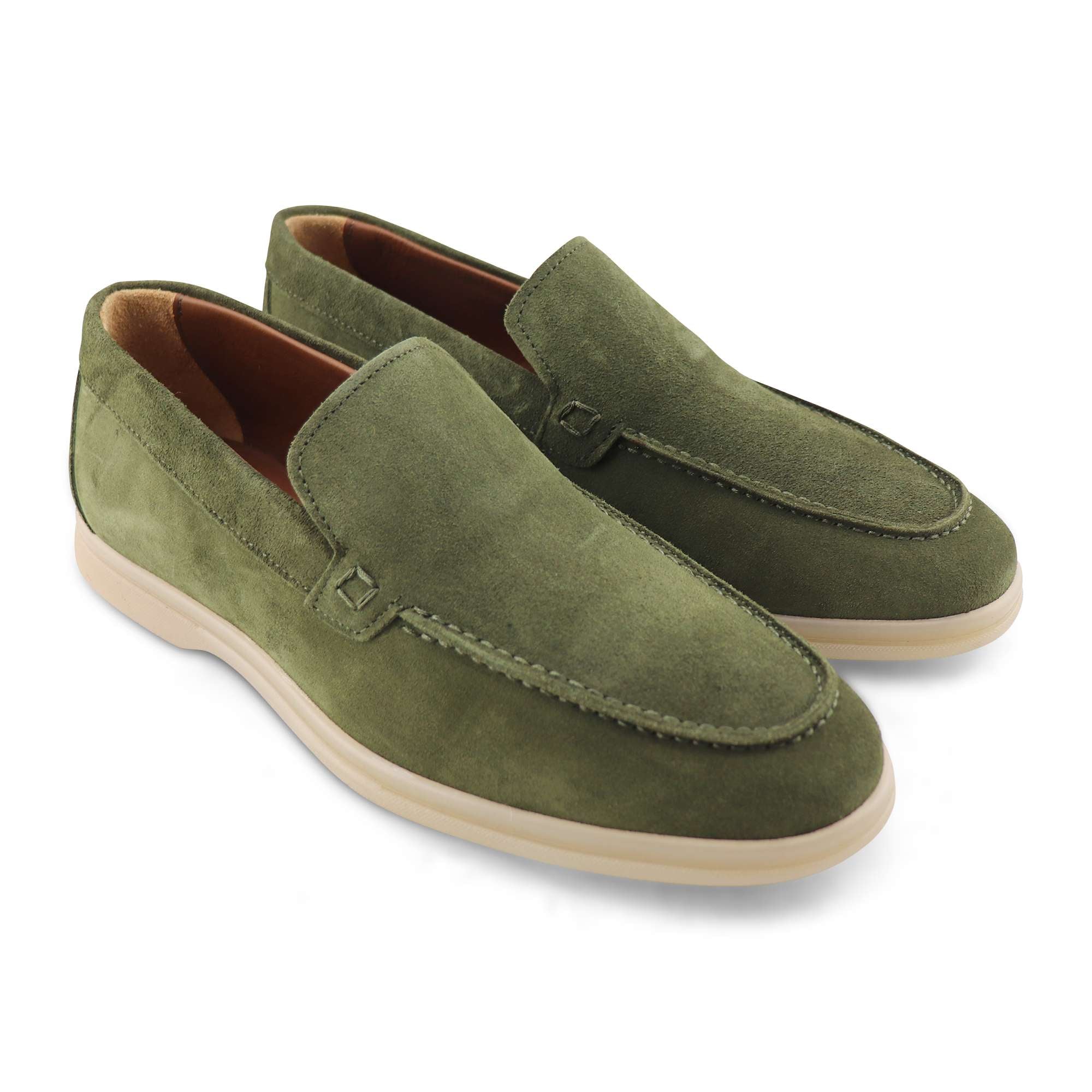 Forest suede moccasins
