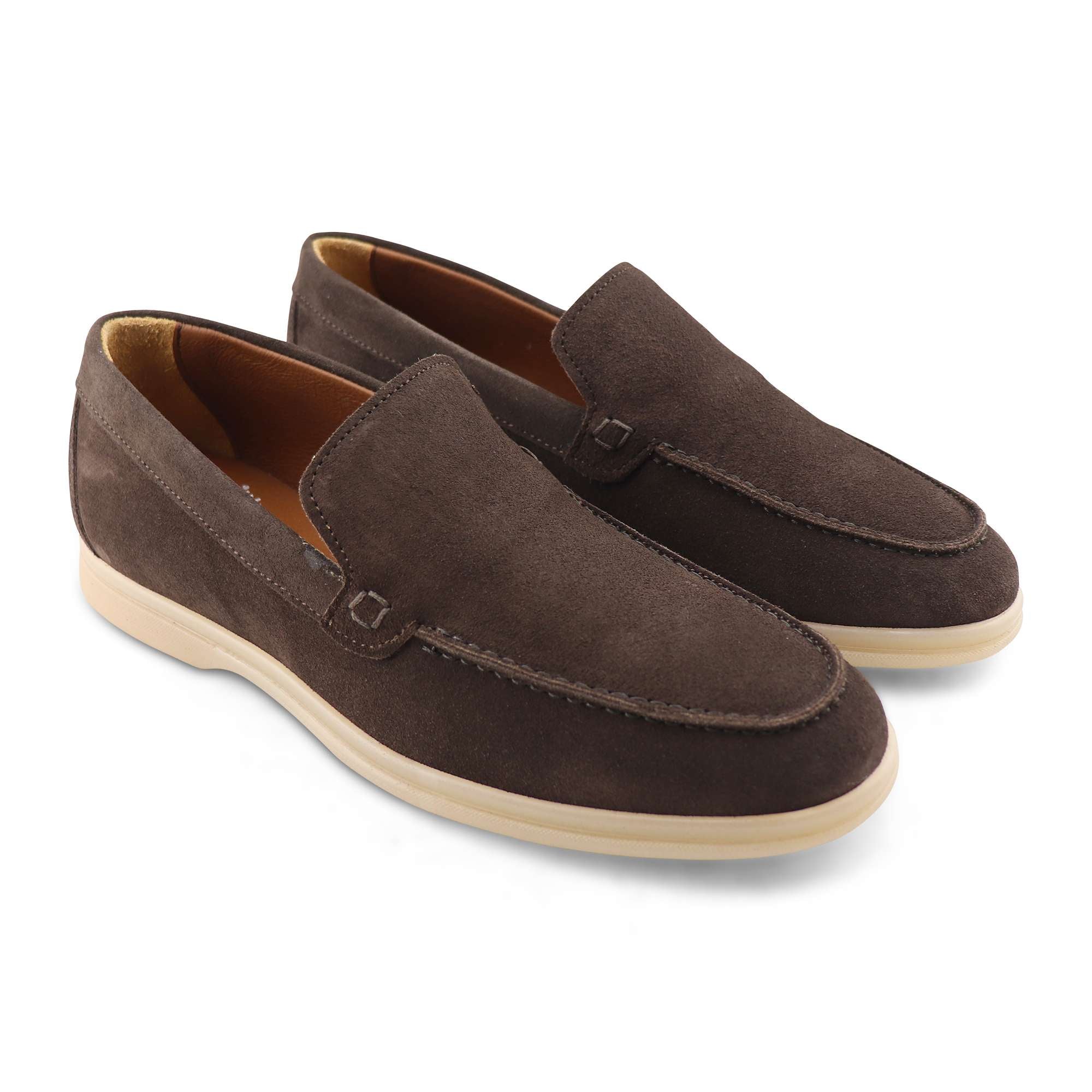 Dark brown suede moccasins