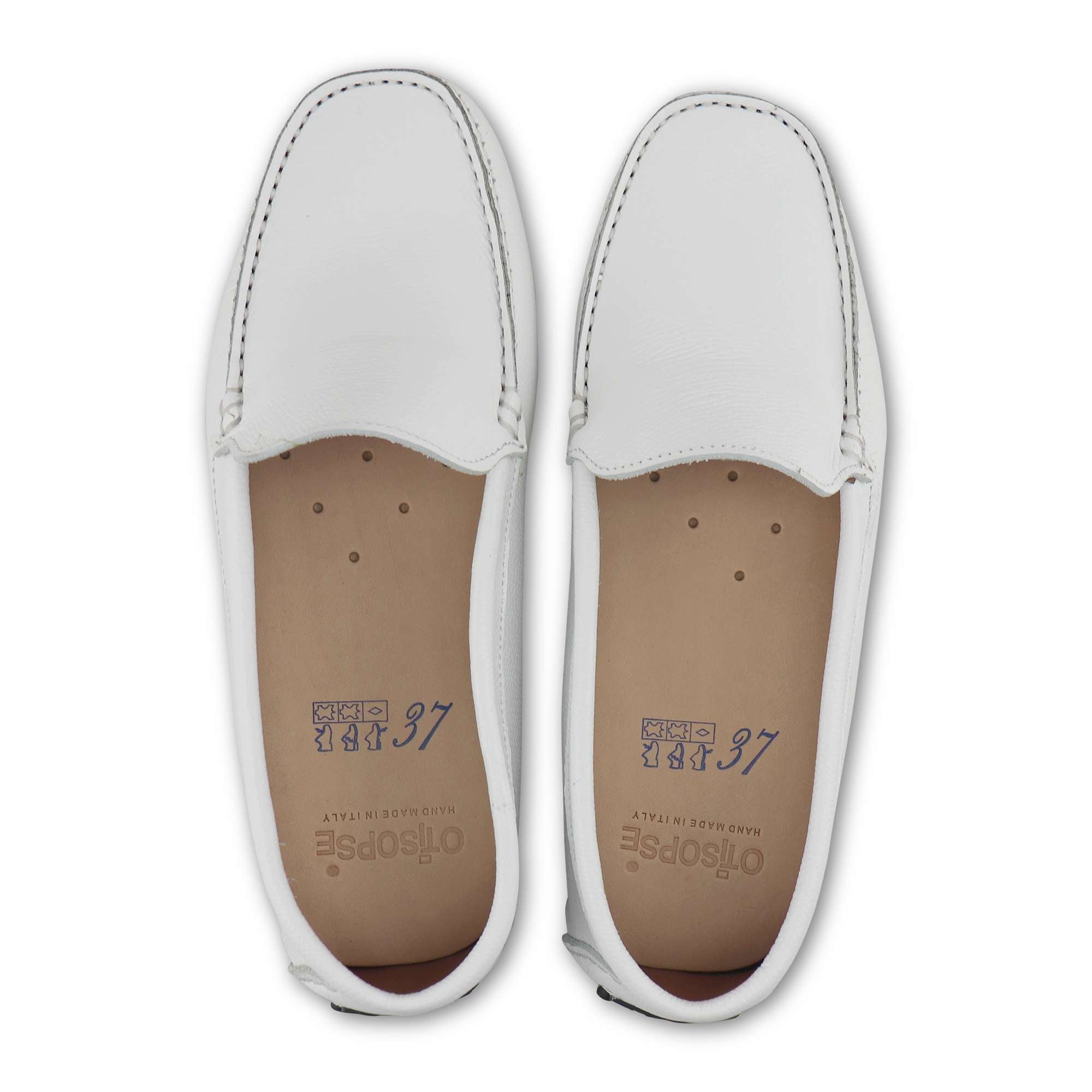 Mocassini bianchi in pelle