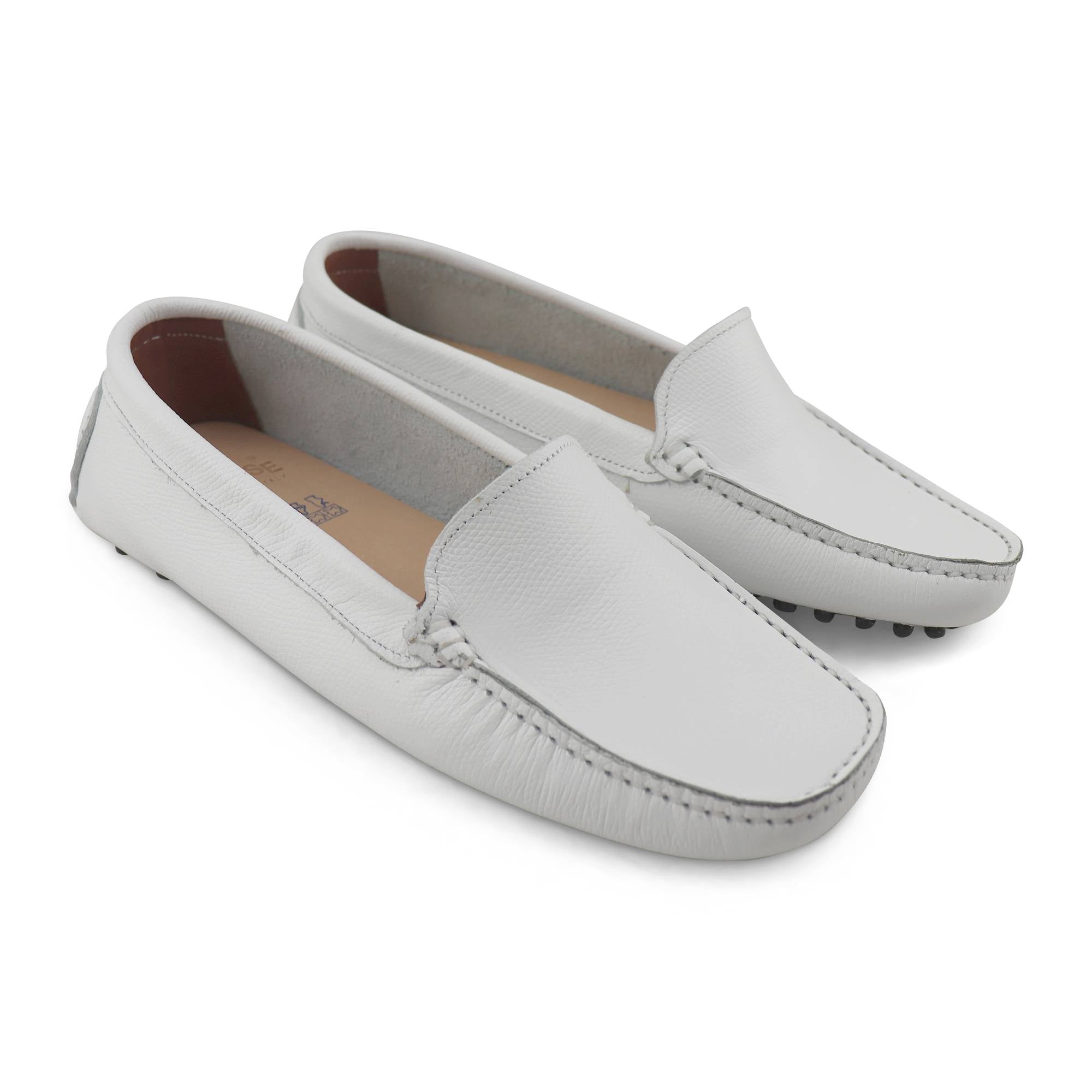 Mocassini bianchi in pelle
