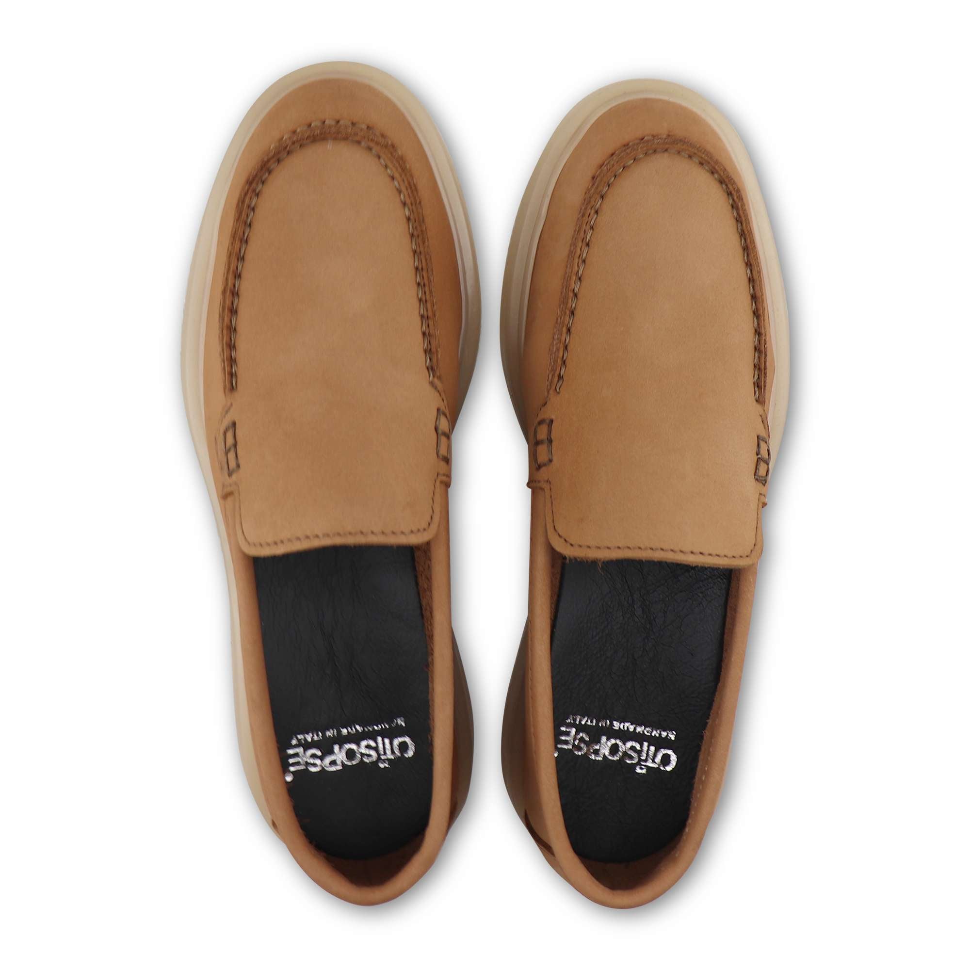 Mocassini nabuk camel