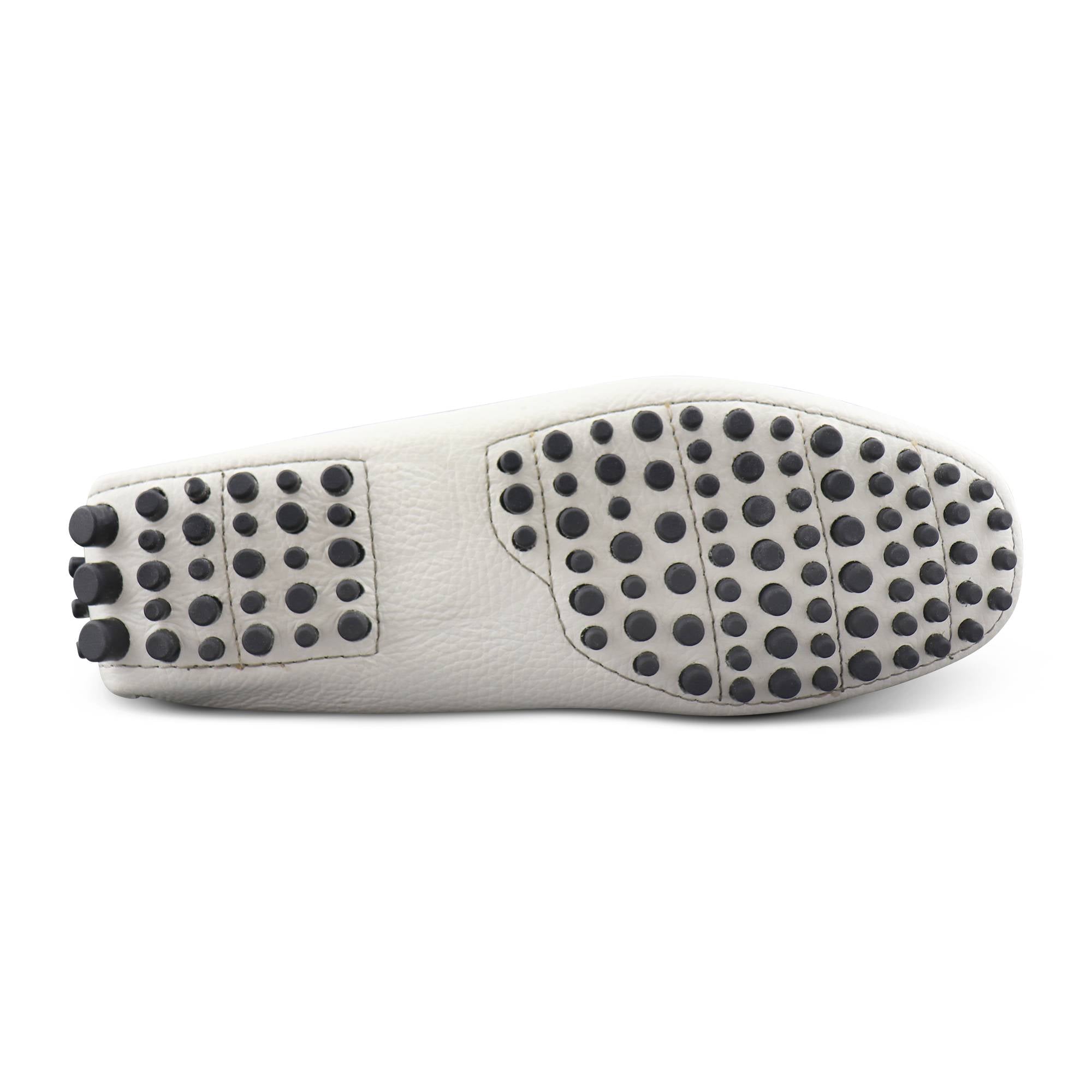 White rubber soles in hammered leather