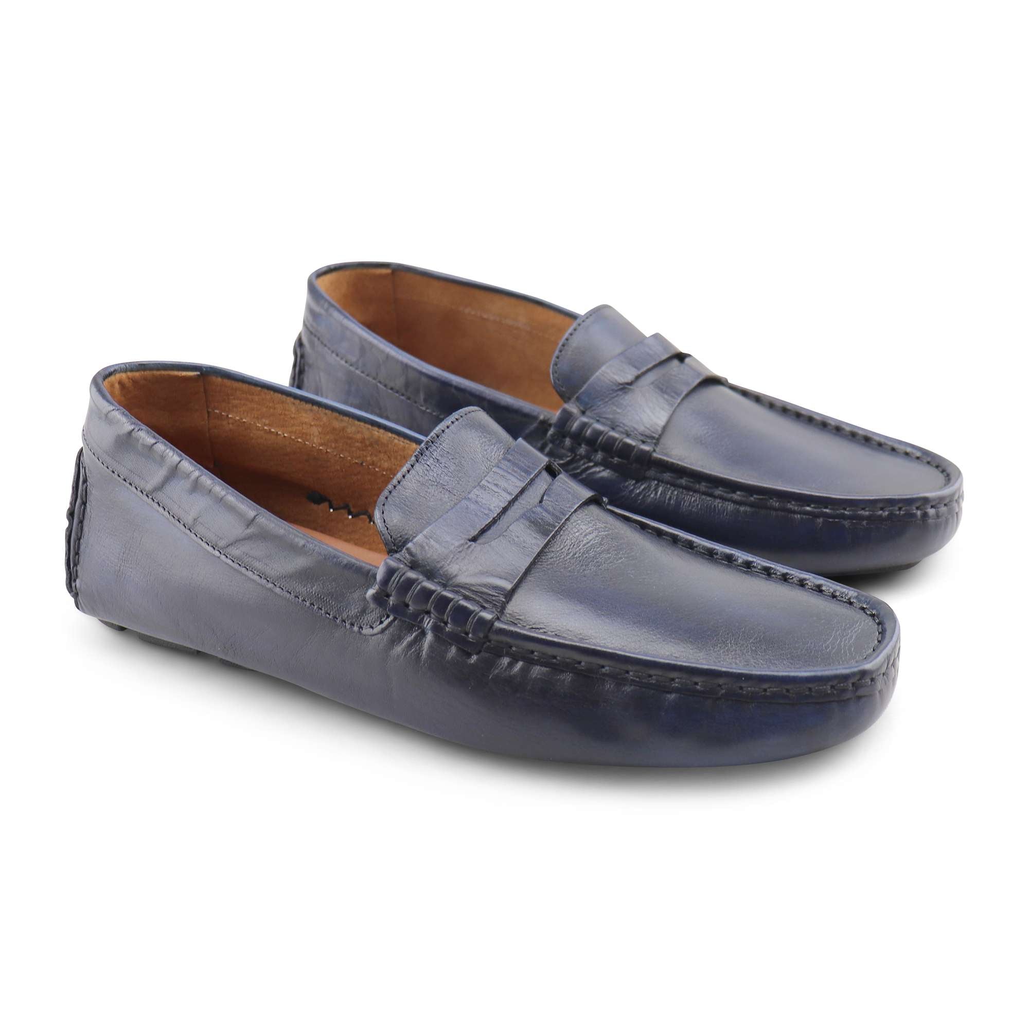 Mocassini Vibram pelle blu