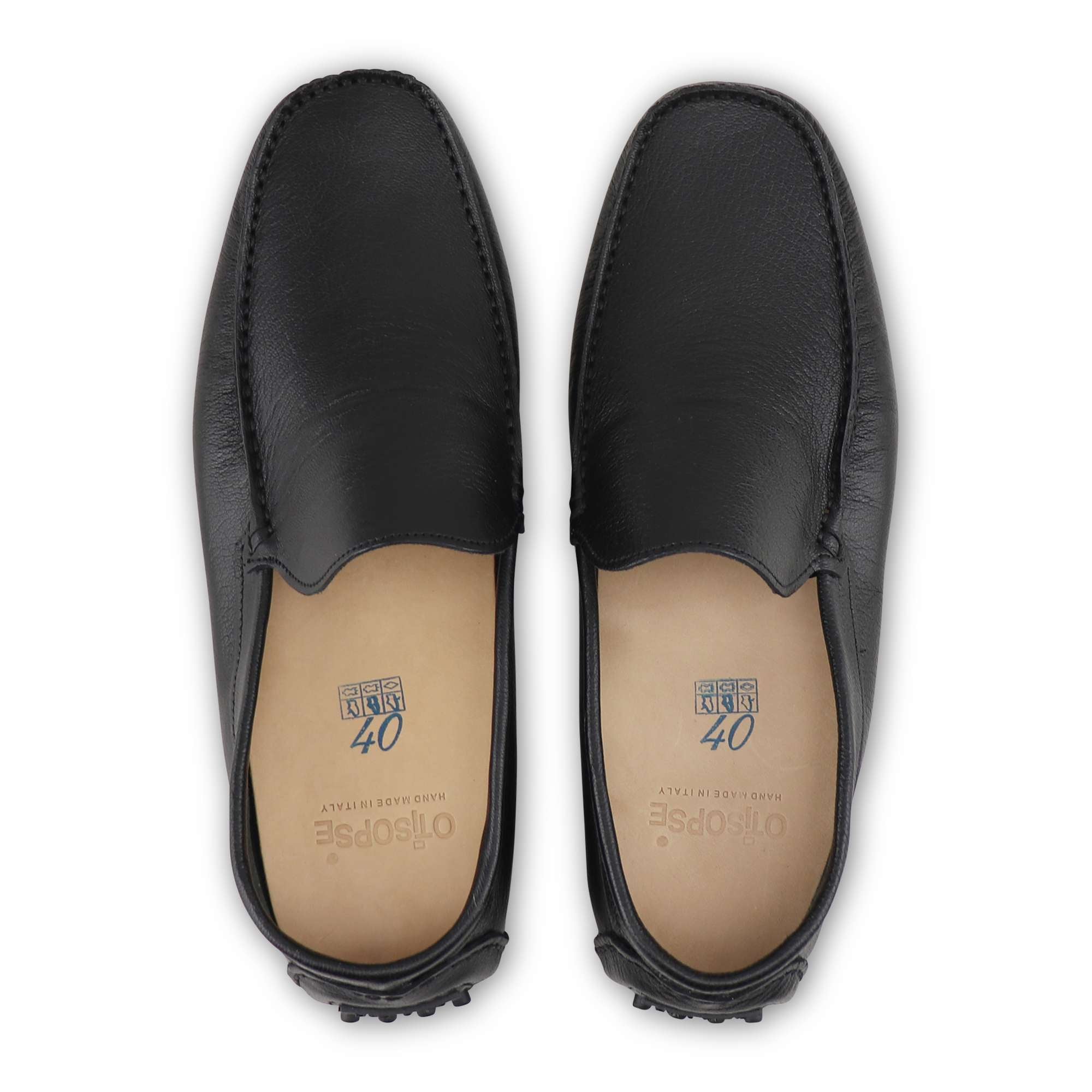 Gommini neri in pelle martellata