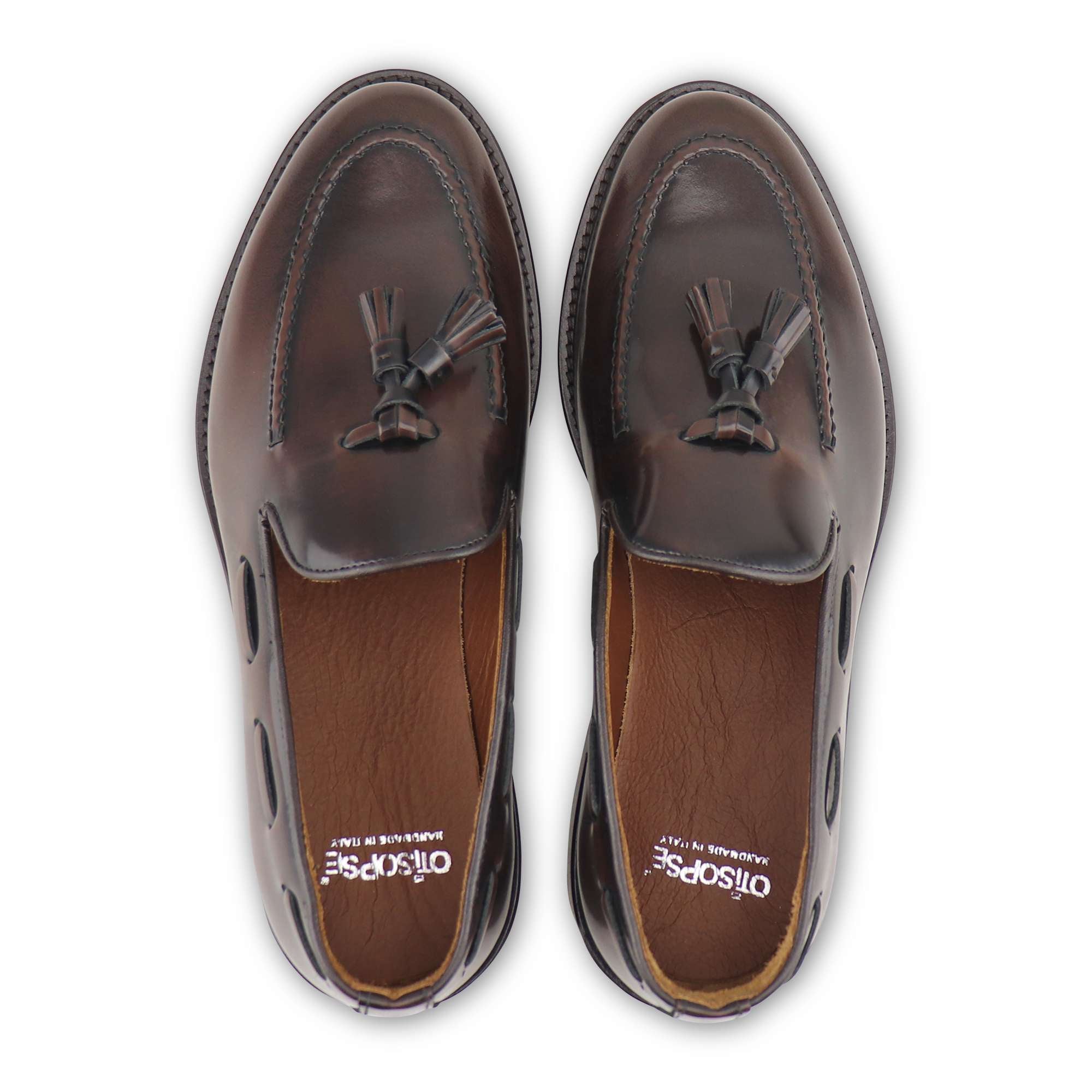 Tassel brown in brushed leather