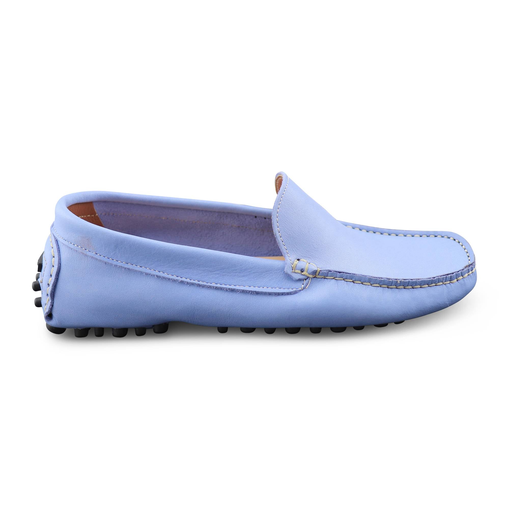 Lilac hammered leather loafers