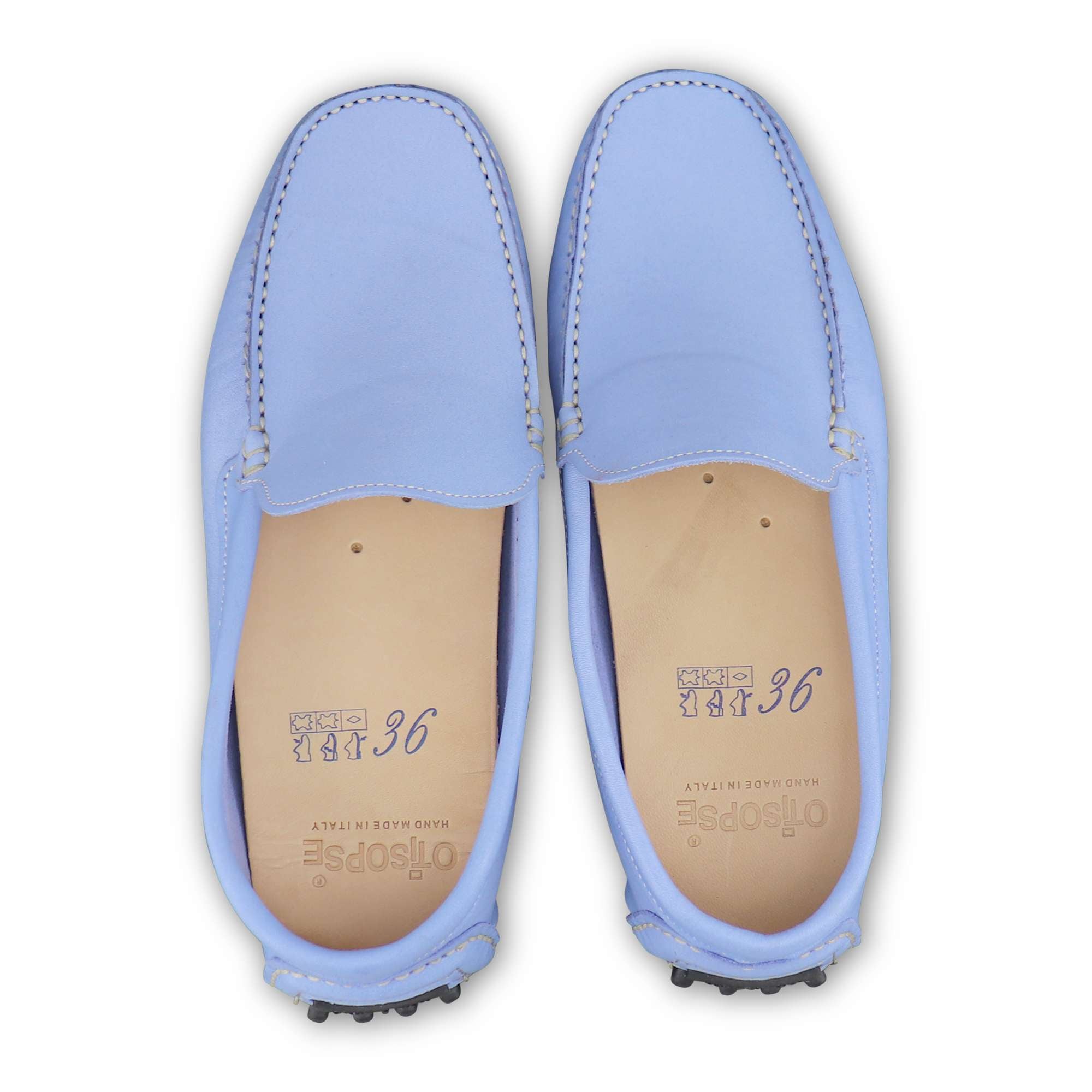 Lilac hammered leather loafers