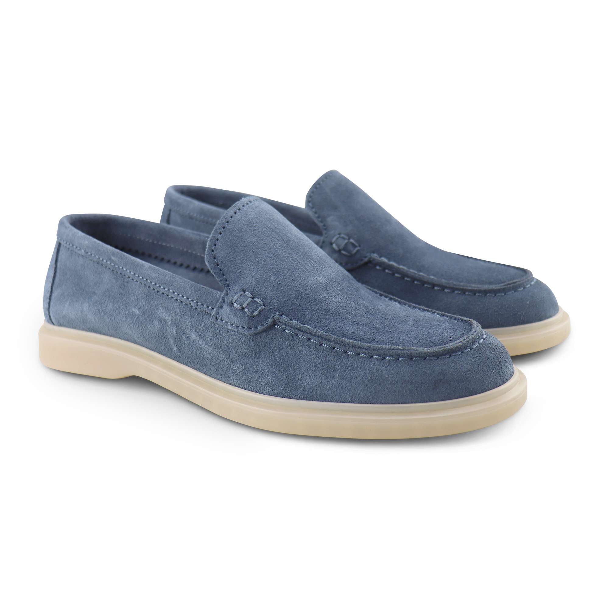 Suede jeans moccasins