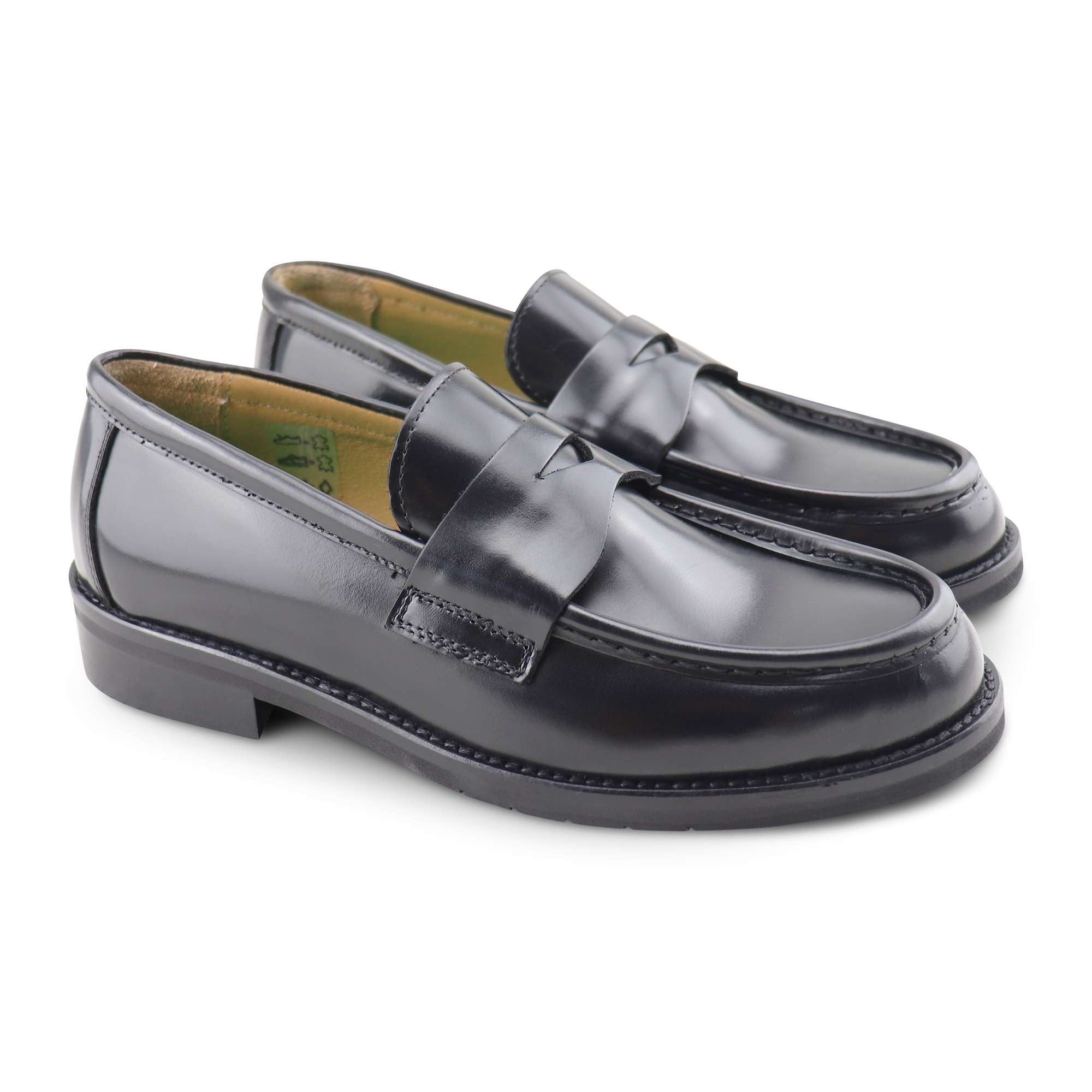 Black moccasins in brushed leather