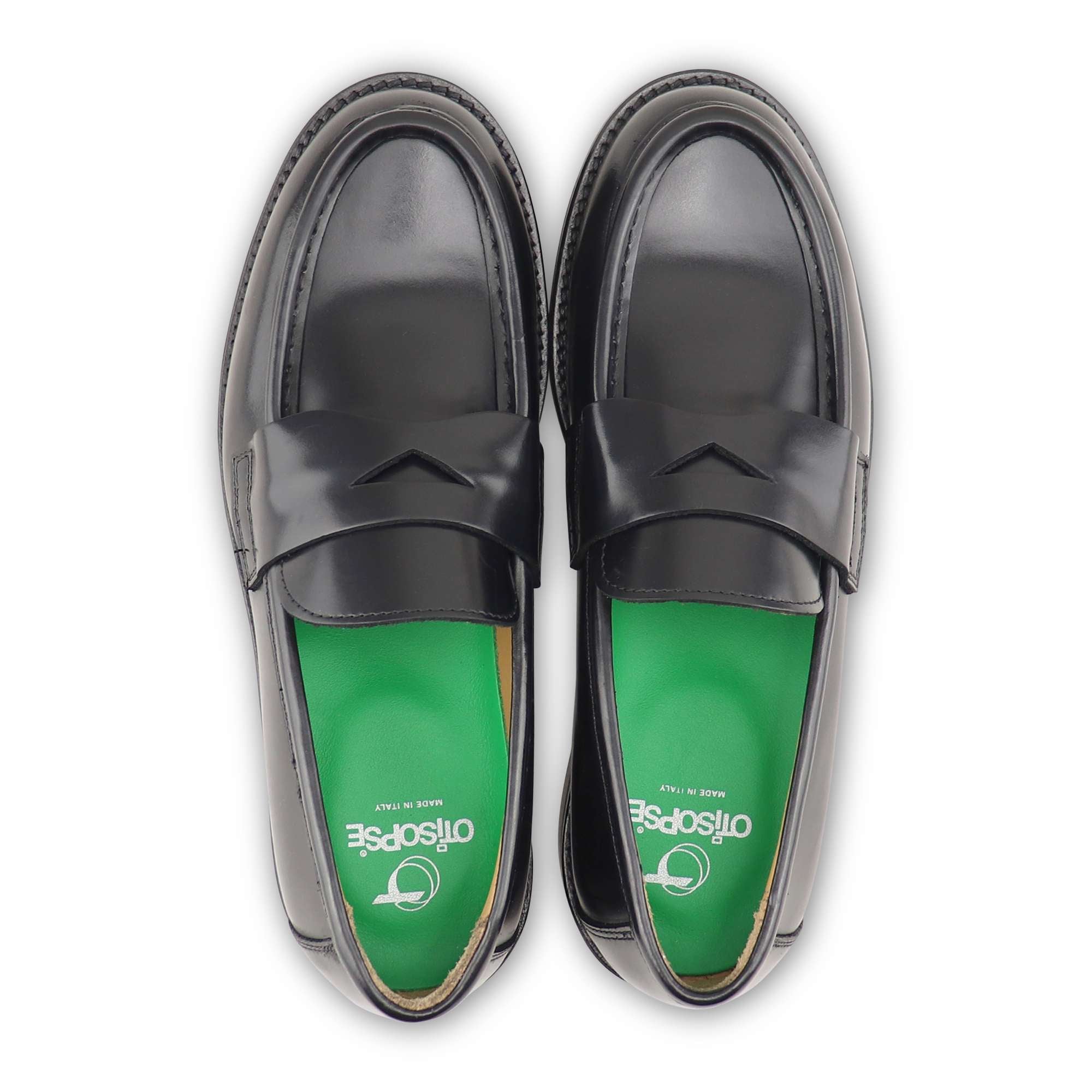 Mocassini neri in pelle abrasivata