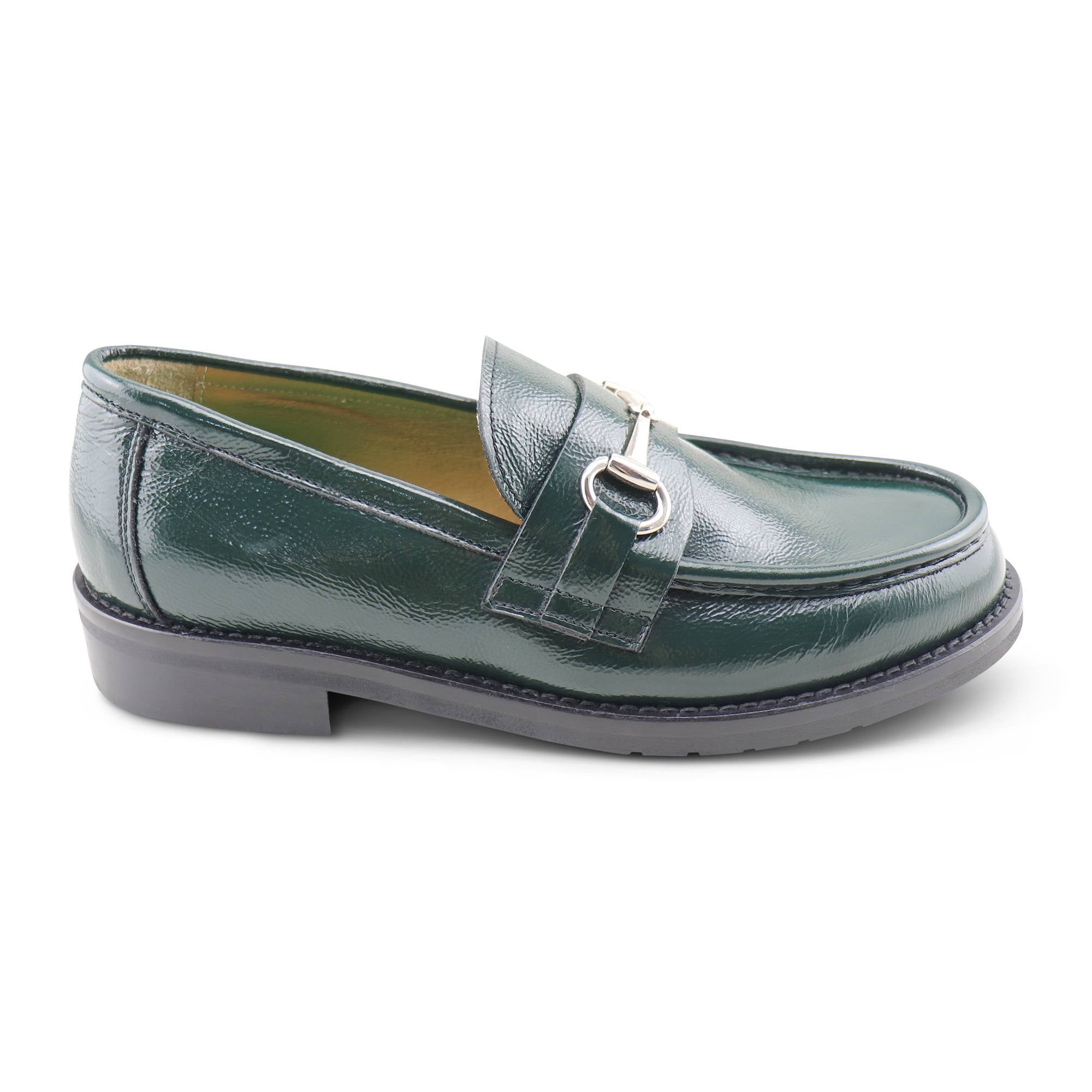 Green naplak moccasins