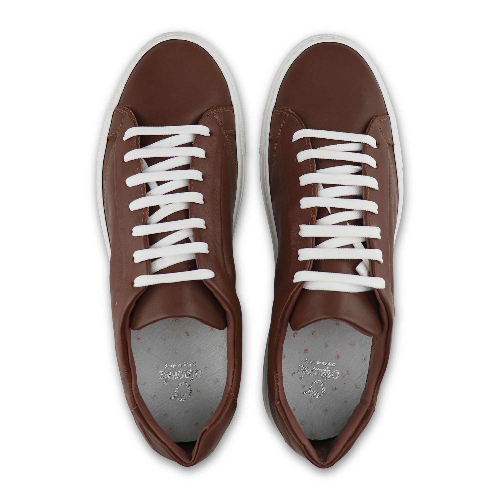 Sneakers in pelle cuoio
