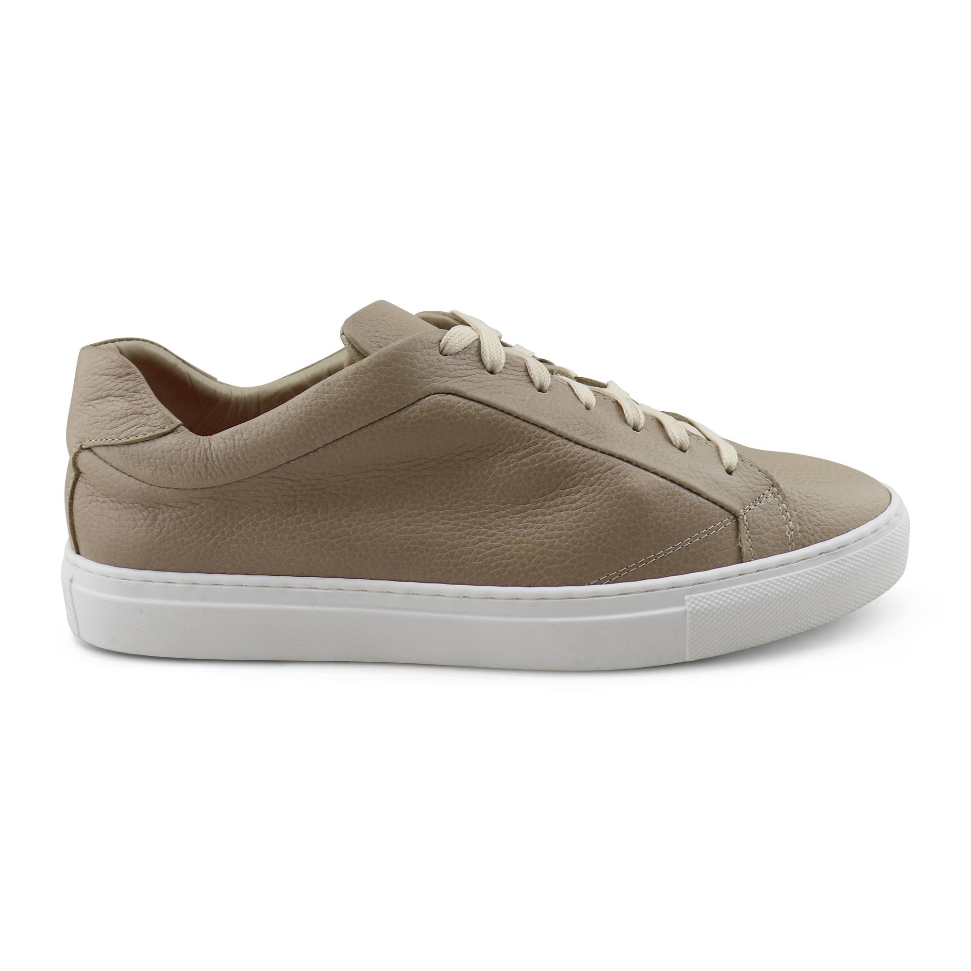 Sneakers beige in pelle martellata