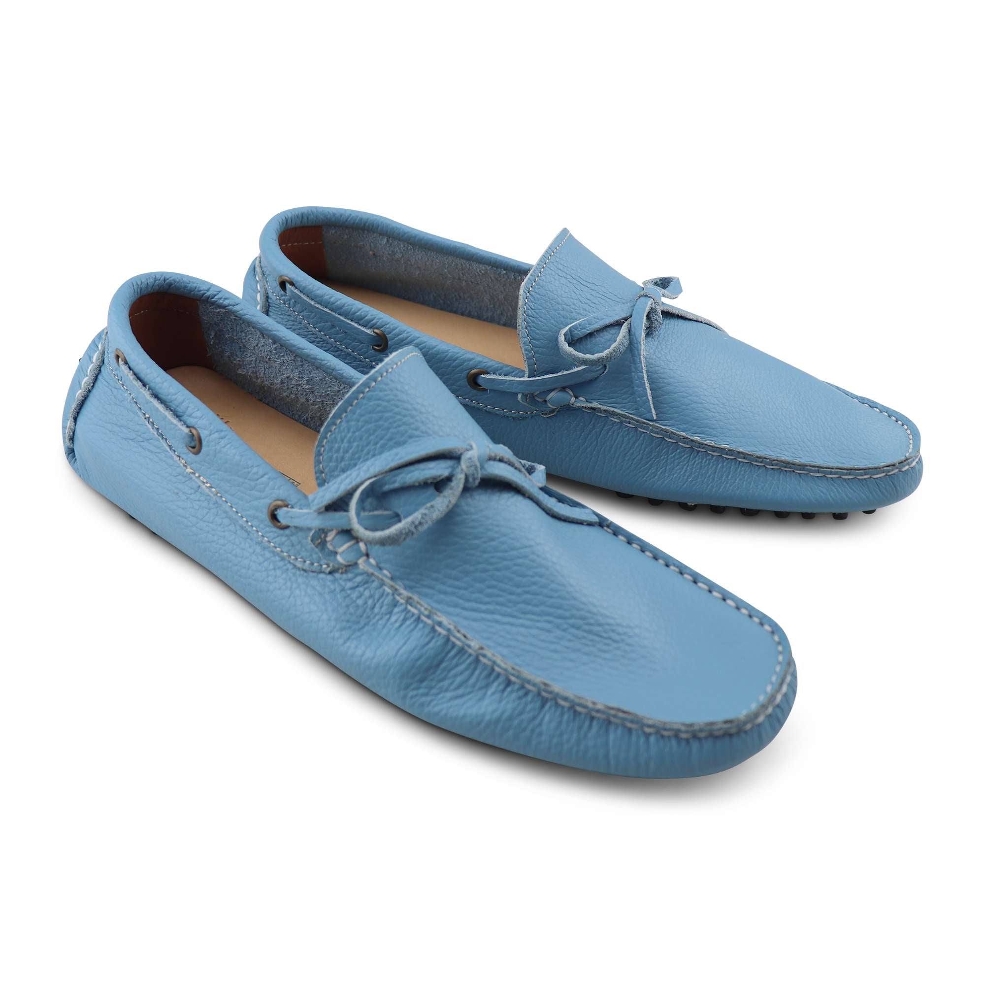 Gommini celesti in pelle bottolato