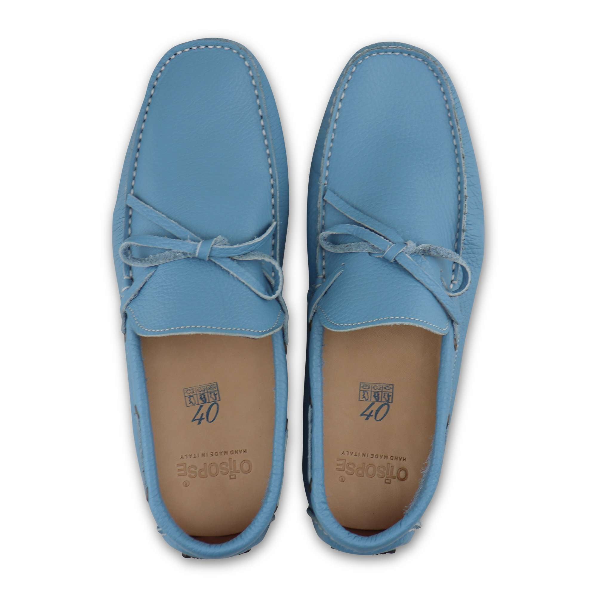 Gommini celesti in pelle bottolato