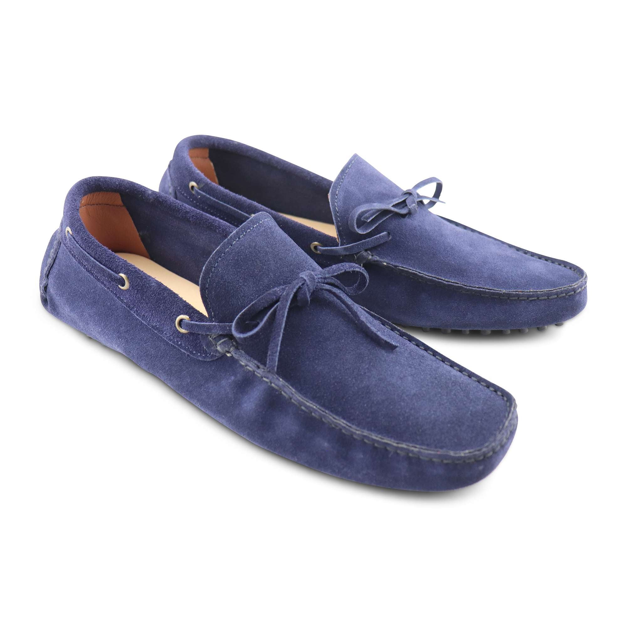 Gommini in camoscio blu