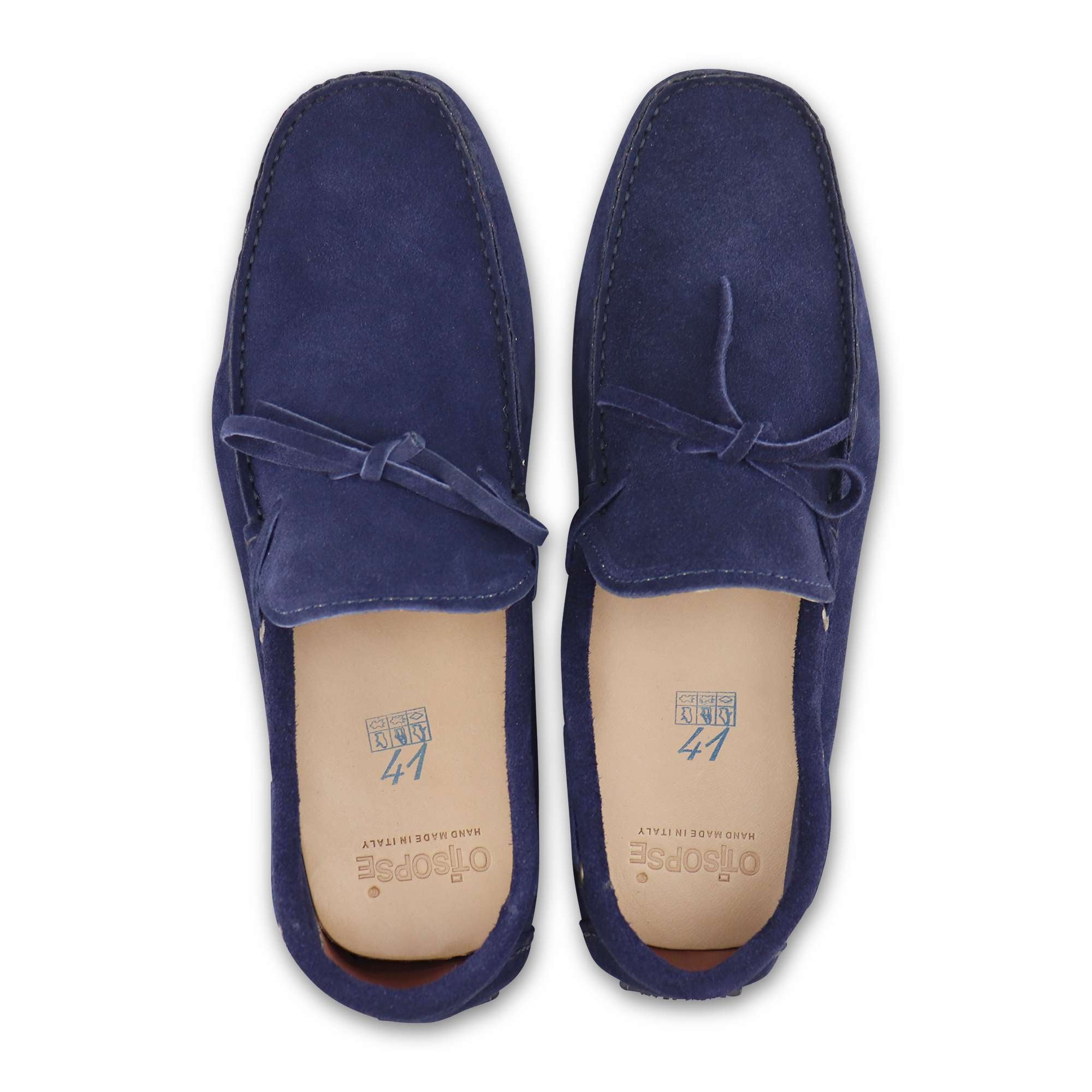 Gommini in camoscio blu