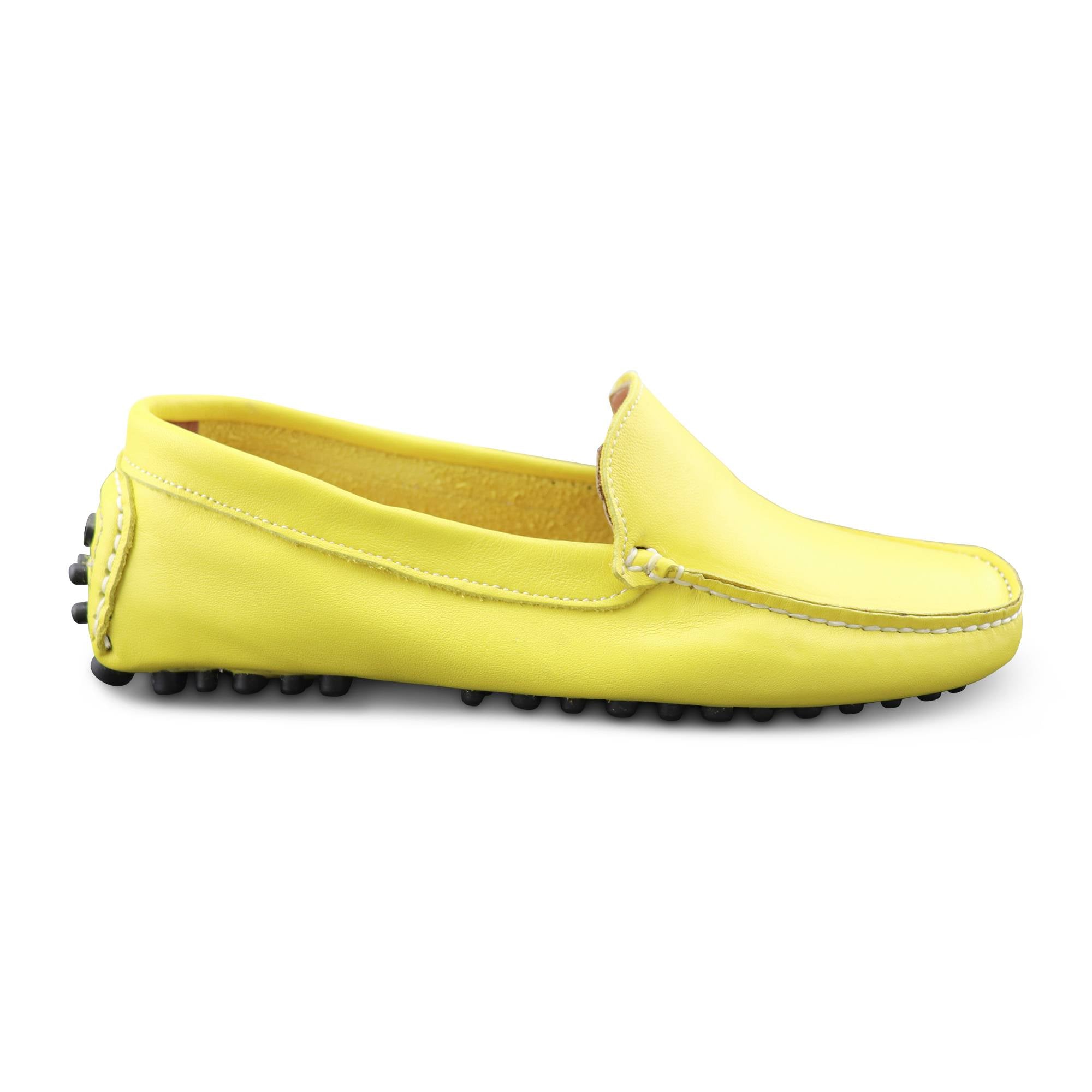Yellow leather loafers