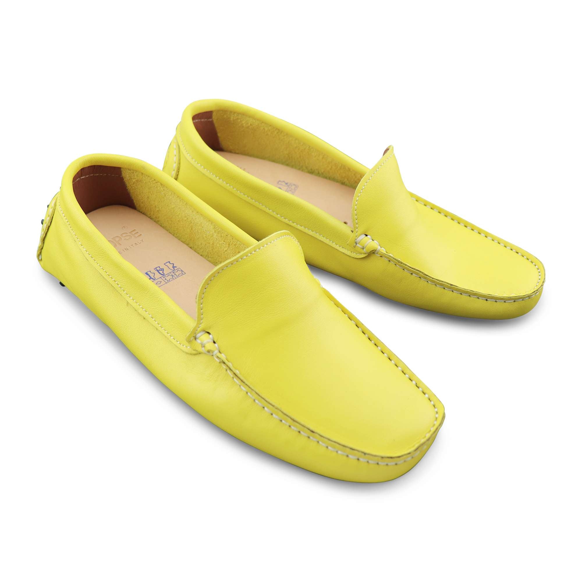Yellow leather loafers