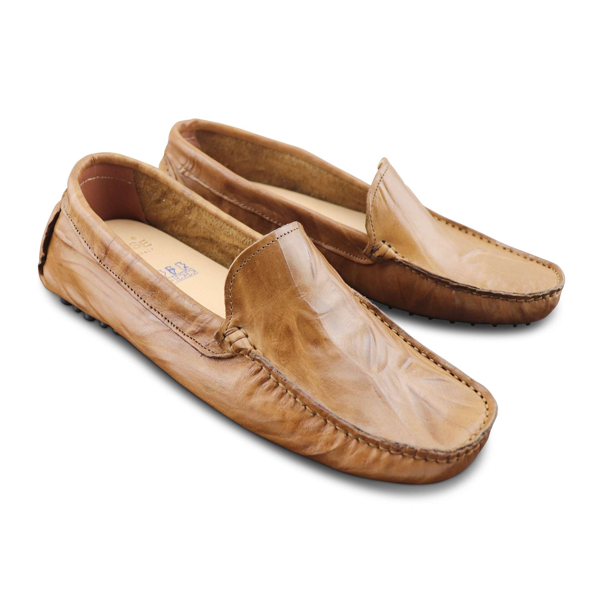 Leather moccasins in leather