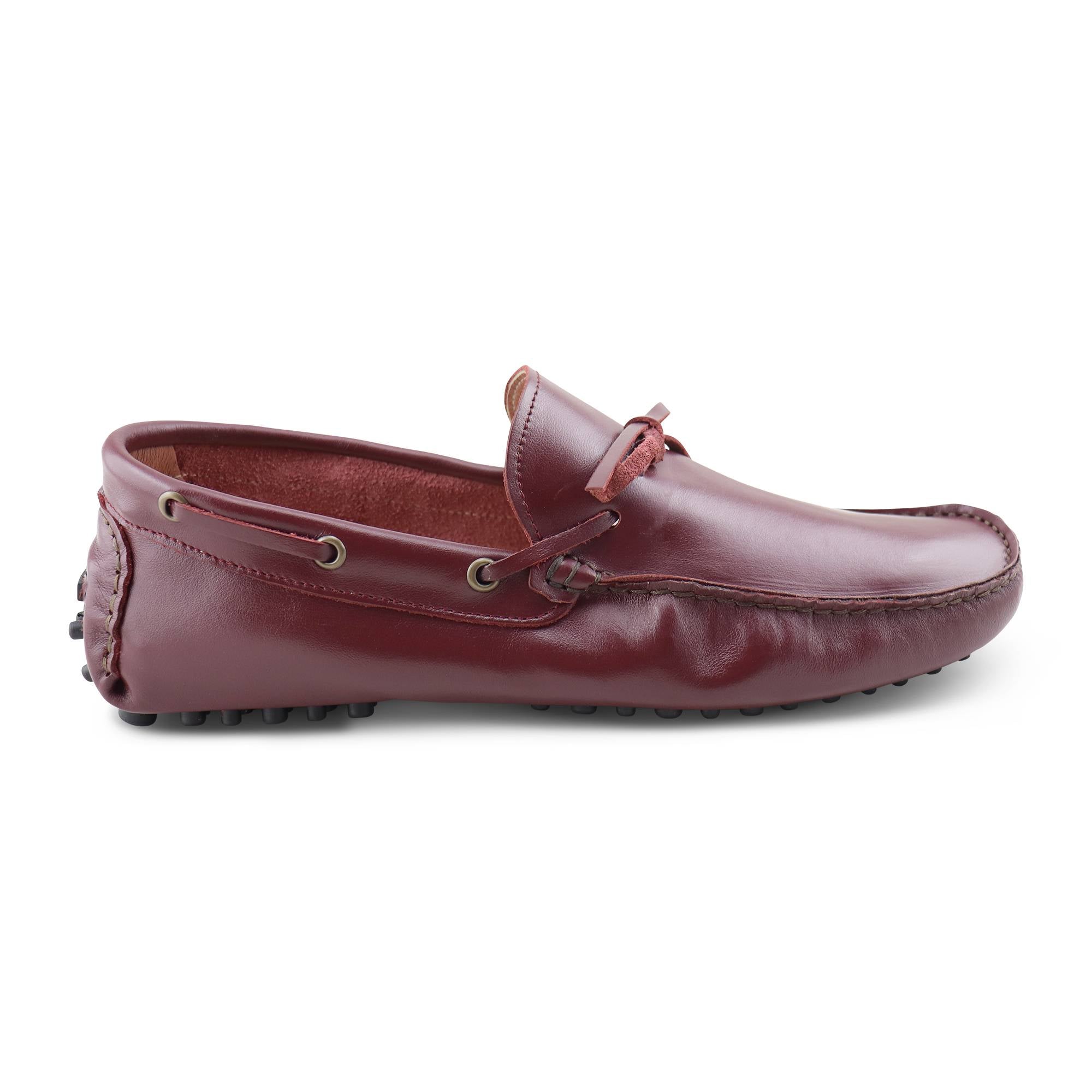 Gommini bordeaux in pelle