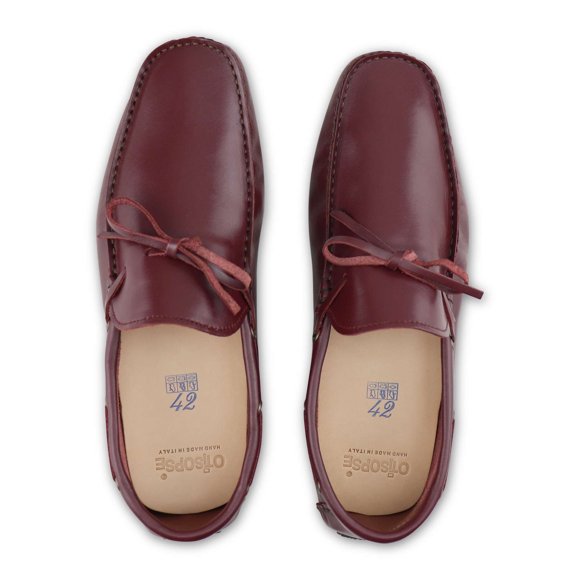 Gommini bordeaux in pelle