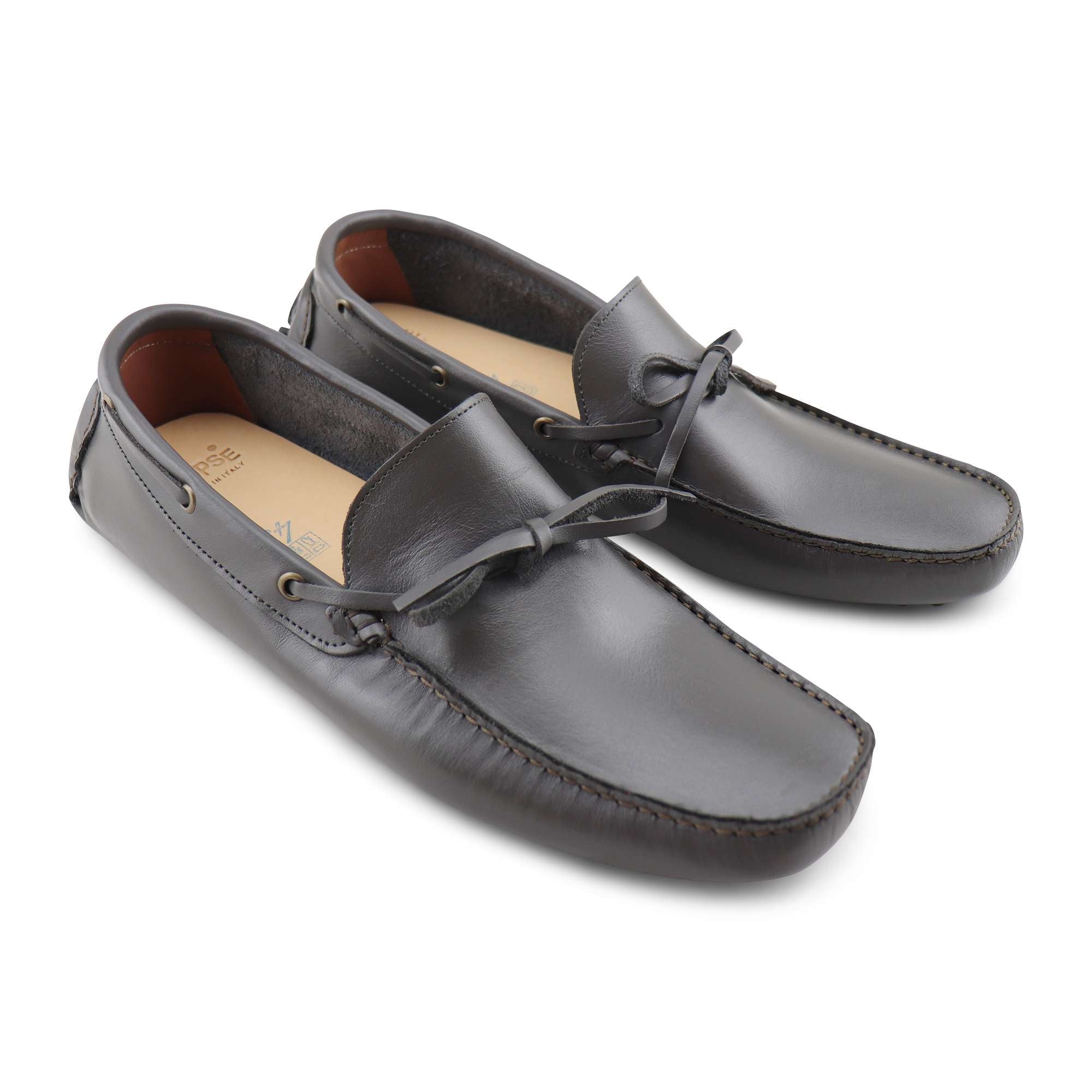 Gommini grigi fumo in pelle