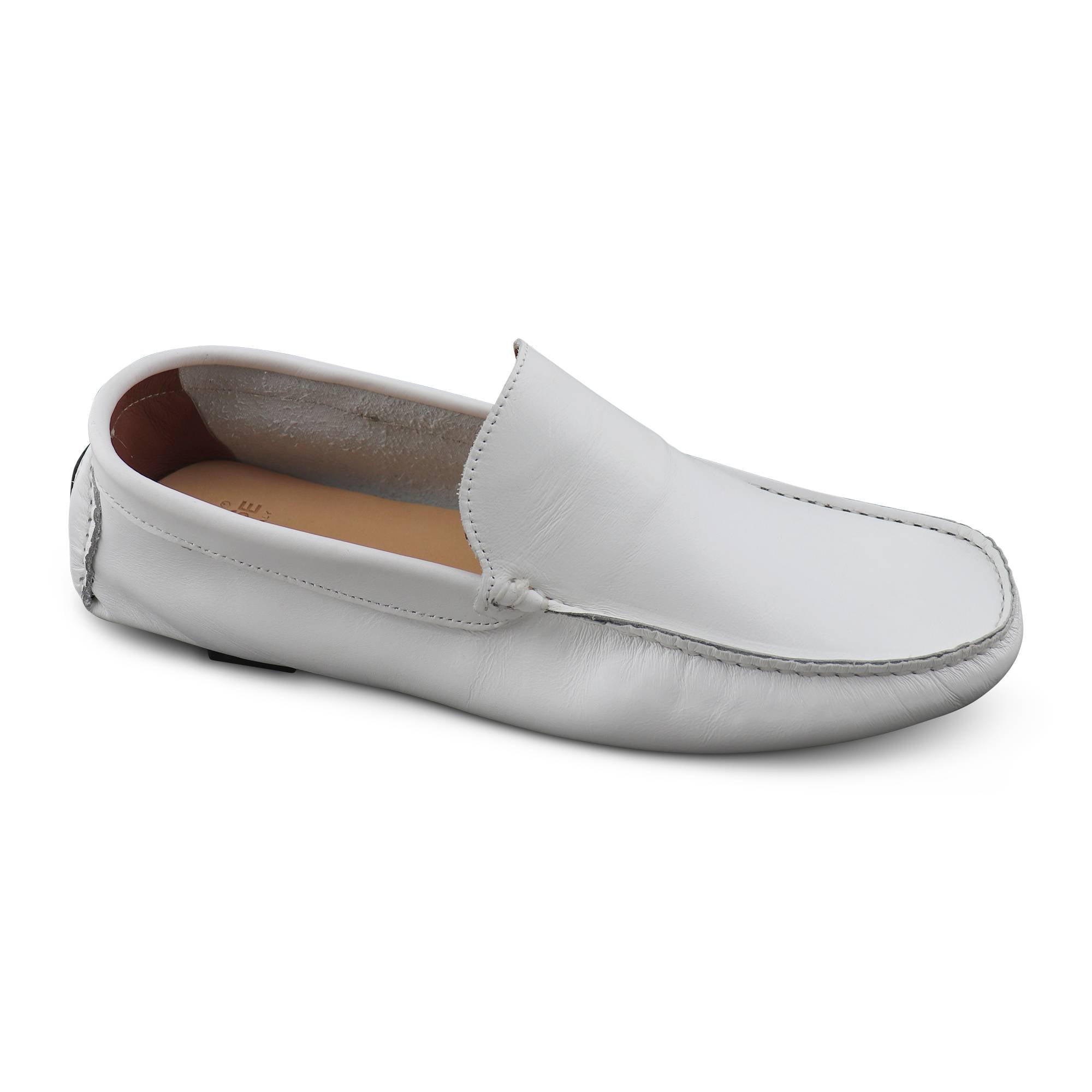 Mocassini bianchi in pelle