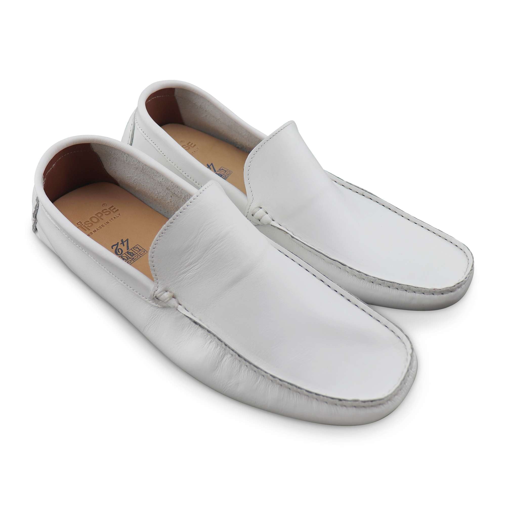 Mocassini bianchi in pelle