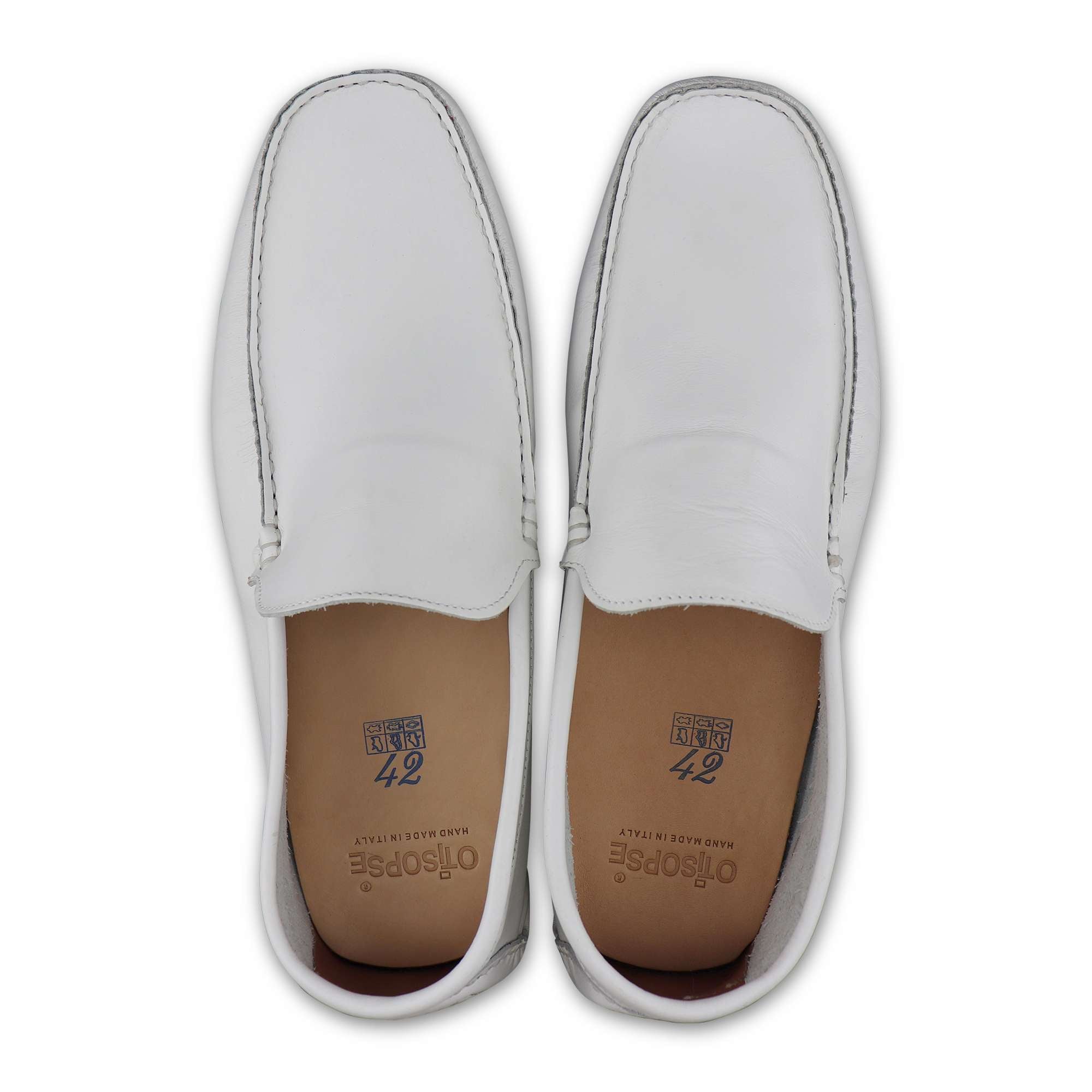 Mocassini bianchi in pelle