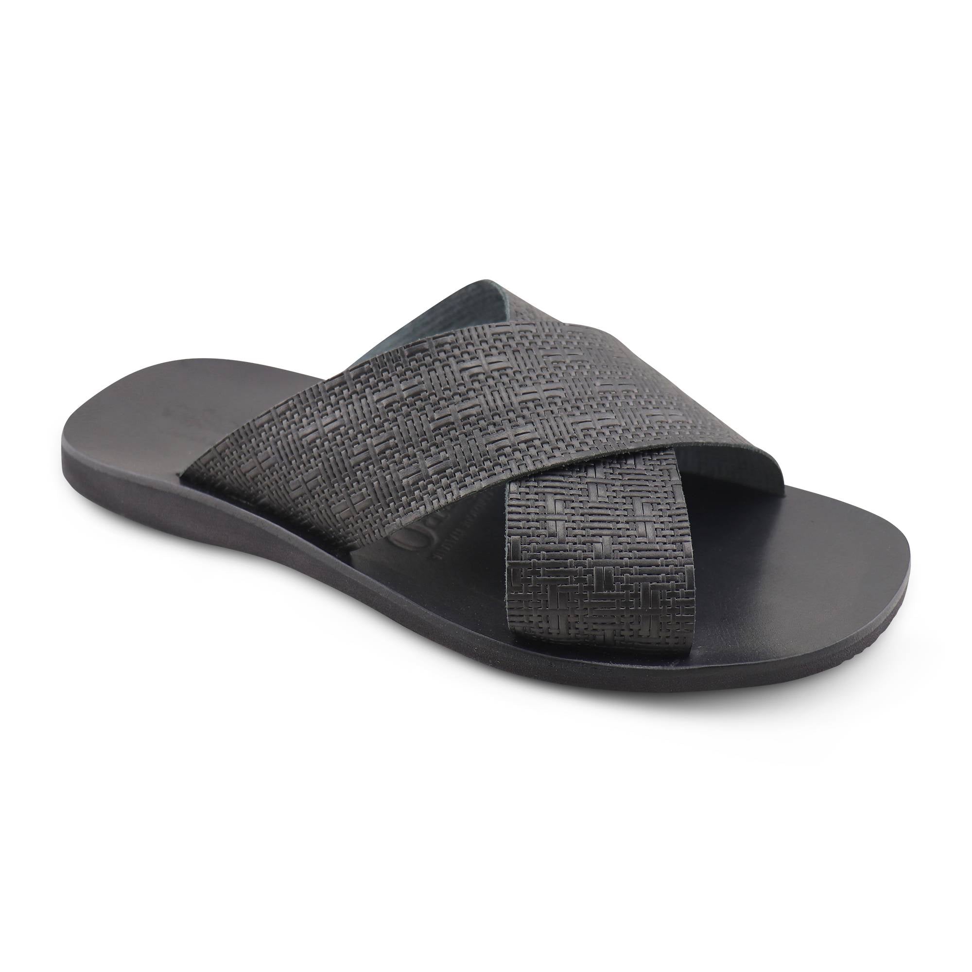 Sandali neri in pelle