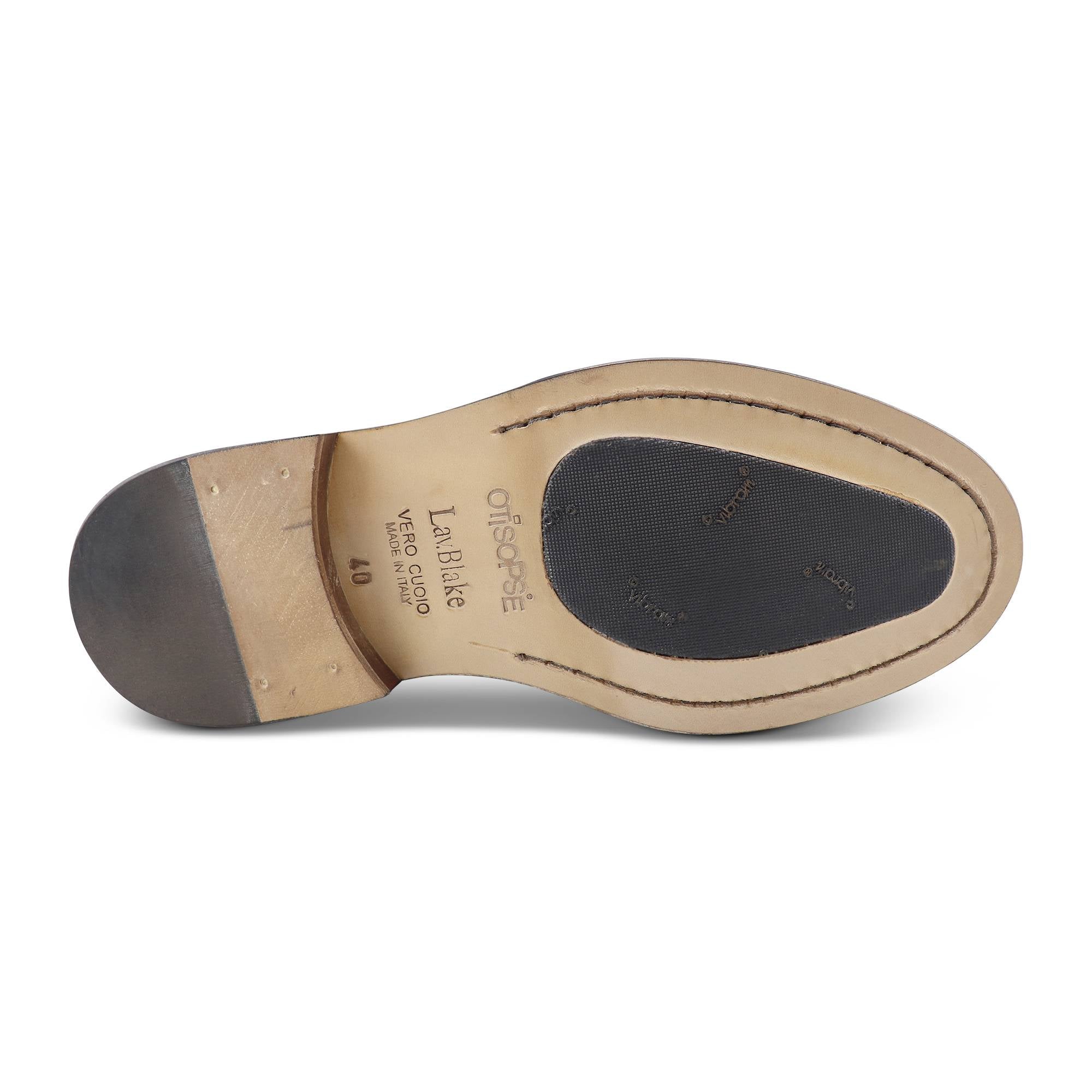 Brushed leather saddle moccasins