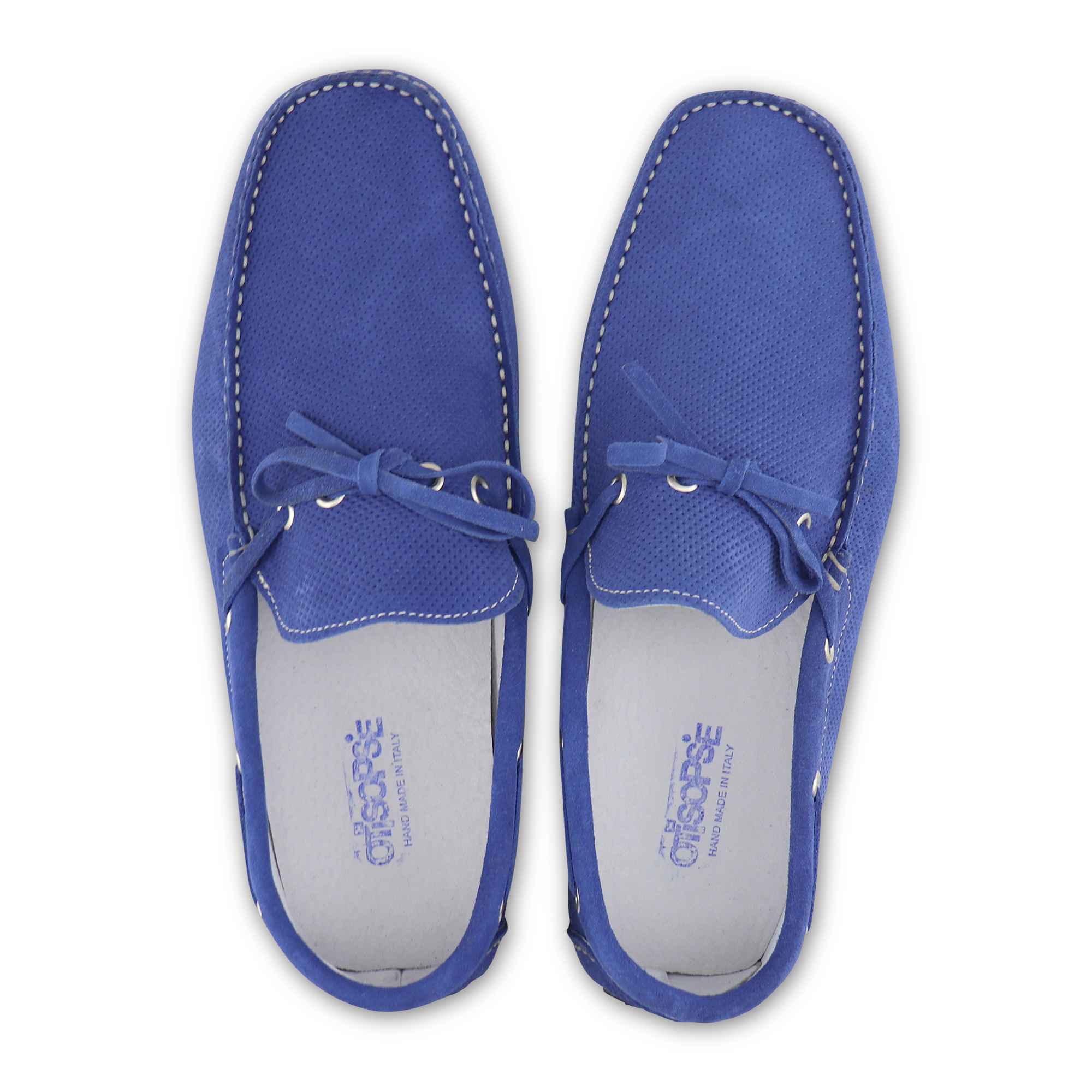 Gommini in camoscio forato blu jeans